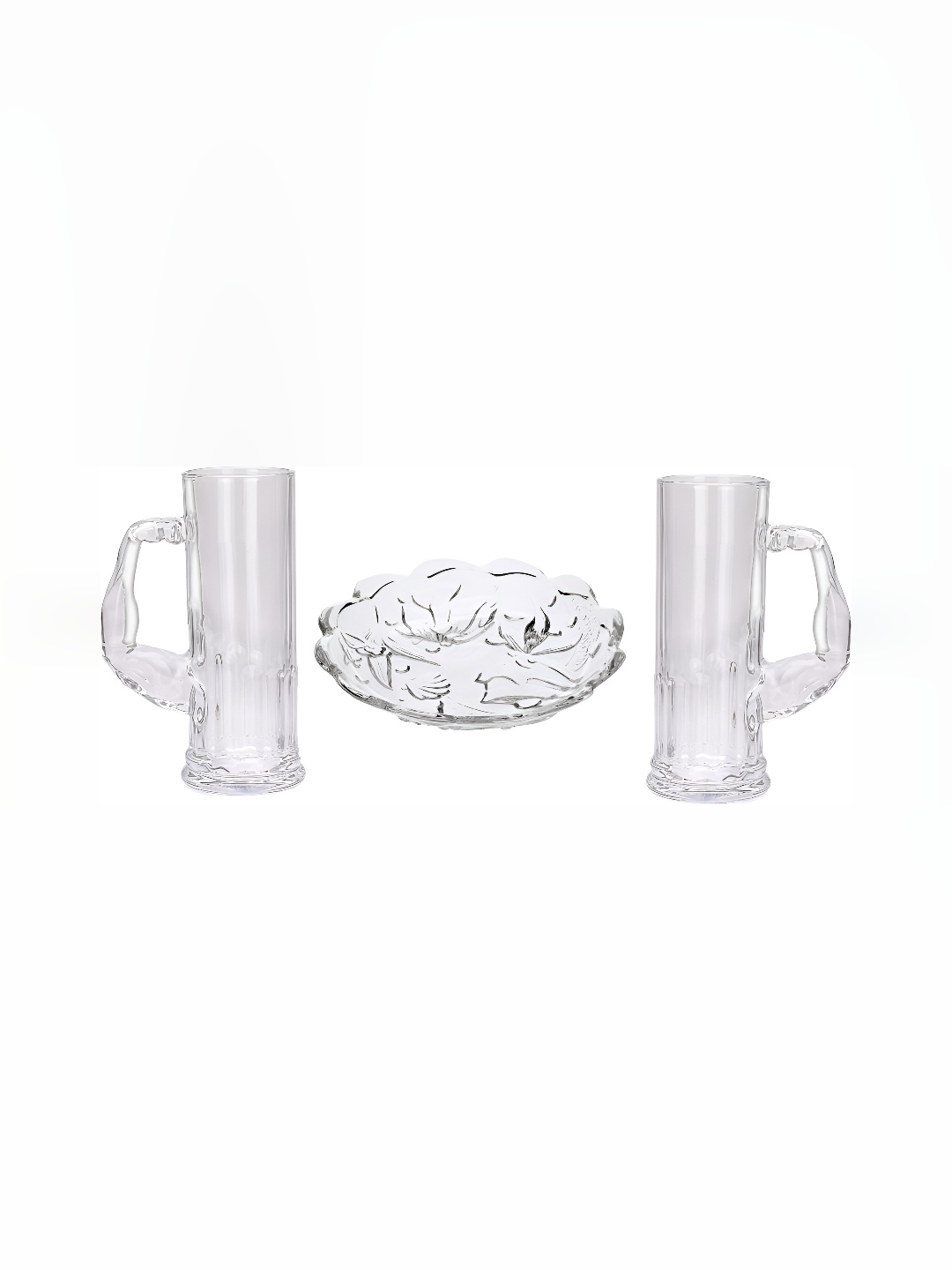 

Afast 3 Pieces Transparent Beer Glass & Plate 600 ml Each