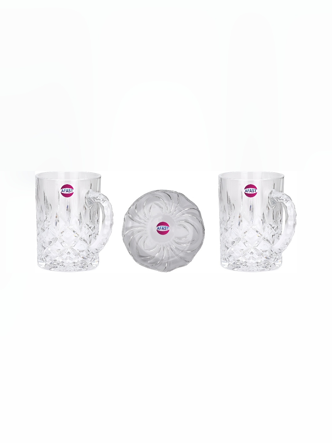 

Afast Transparent 3 Pcs Glass Beer Glass With Plate 400ml