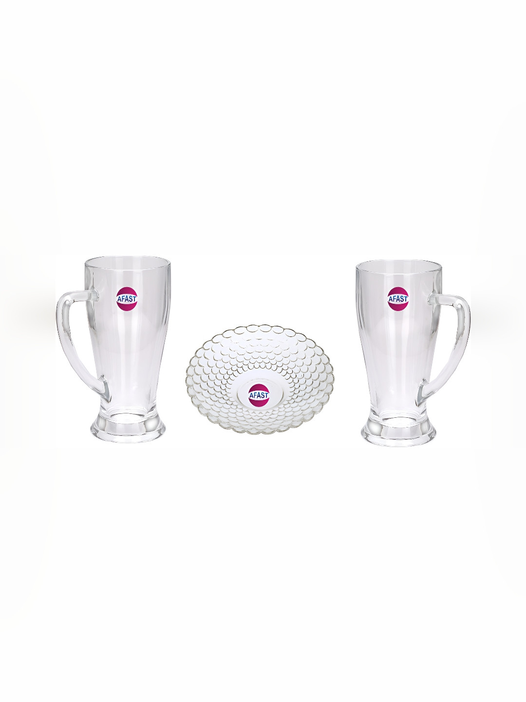 

Afast Transparent Glass 3 Pieces Beer Glasses & Plate 250 ml