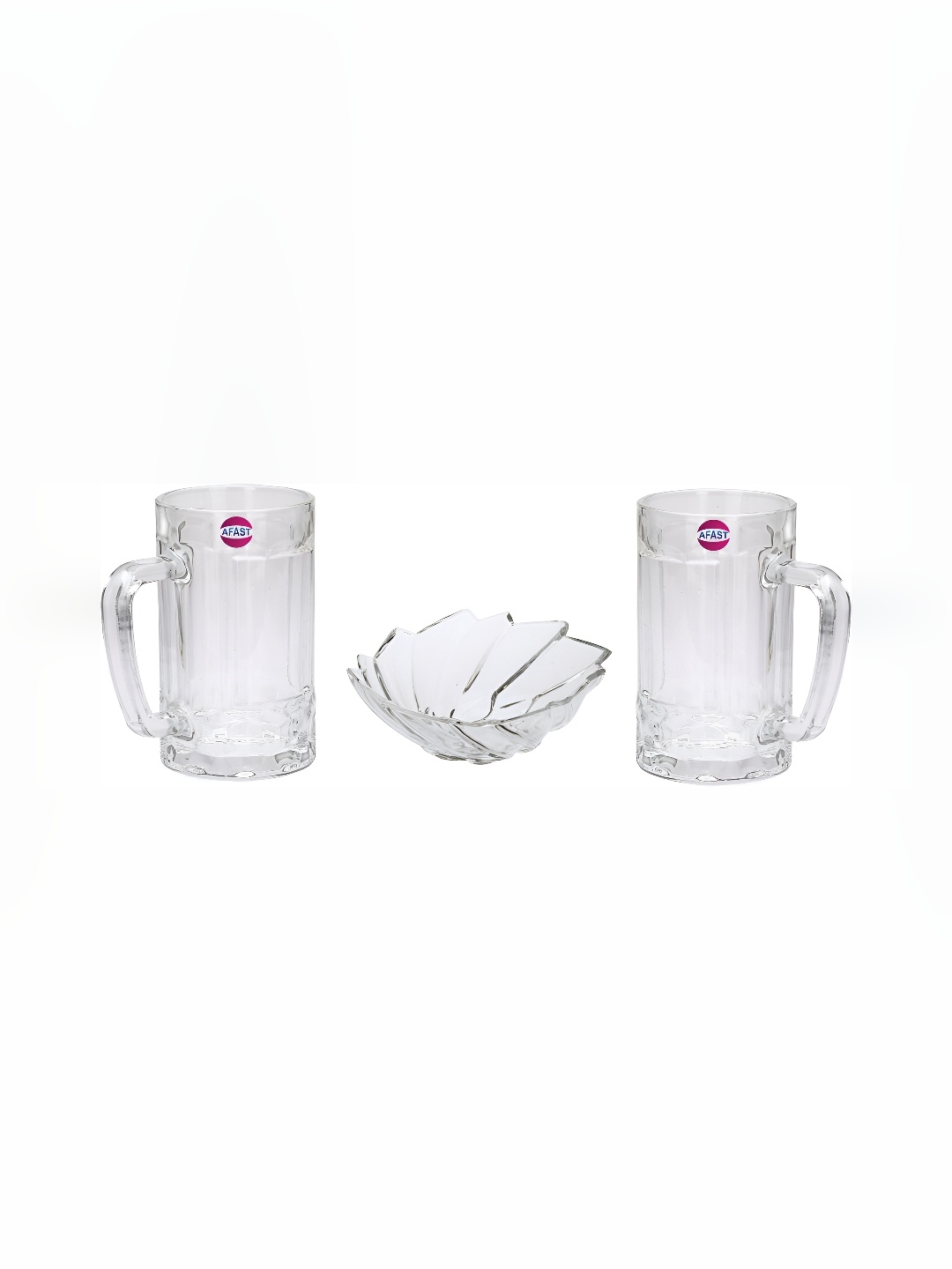 

Afast Transparent 3 Pcs Glass Beer Glass With Plate 400ml