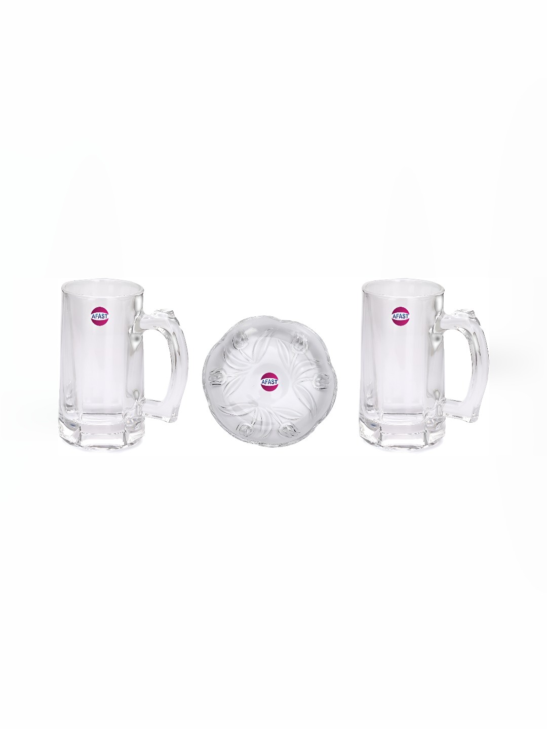 

Afast Transparent 3 Pcs Dishwasher Safe Beer Glass & Snack Plate