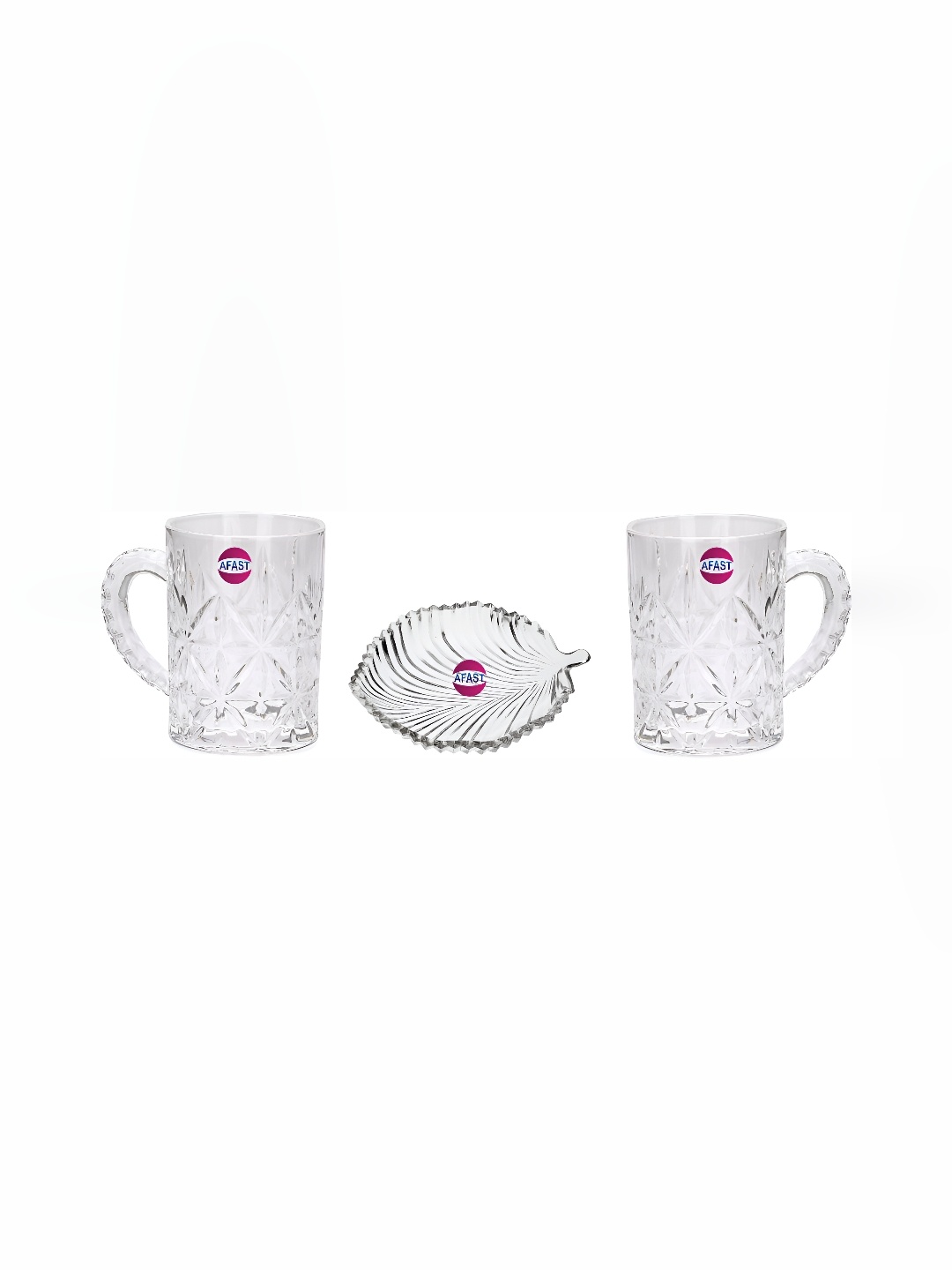 

Afast Transparent 3 Pieces Dishwasher Safe Glasses With Plate 450 ml Each