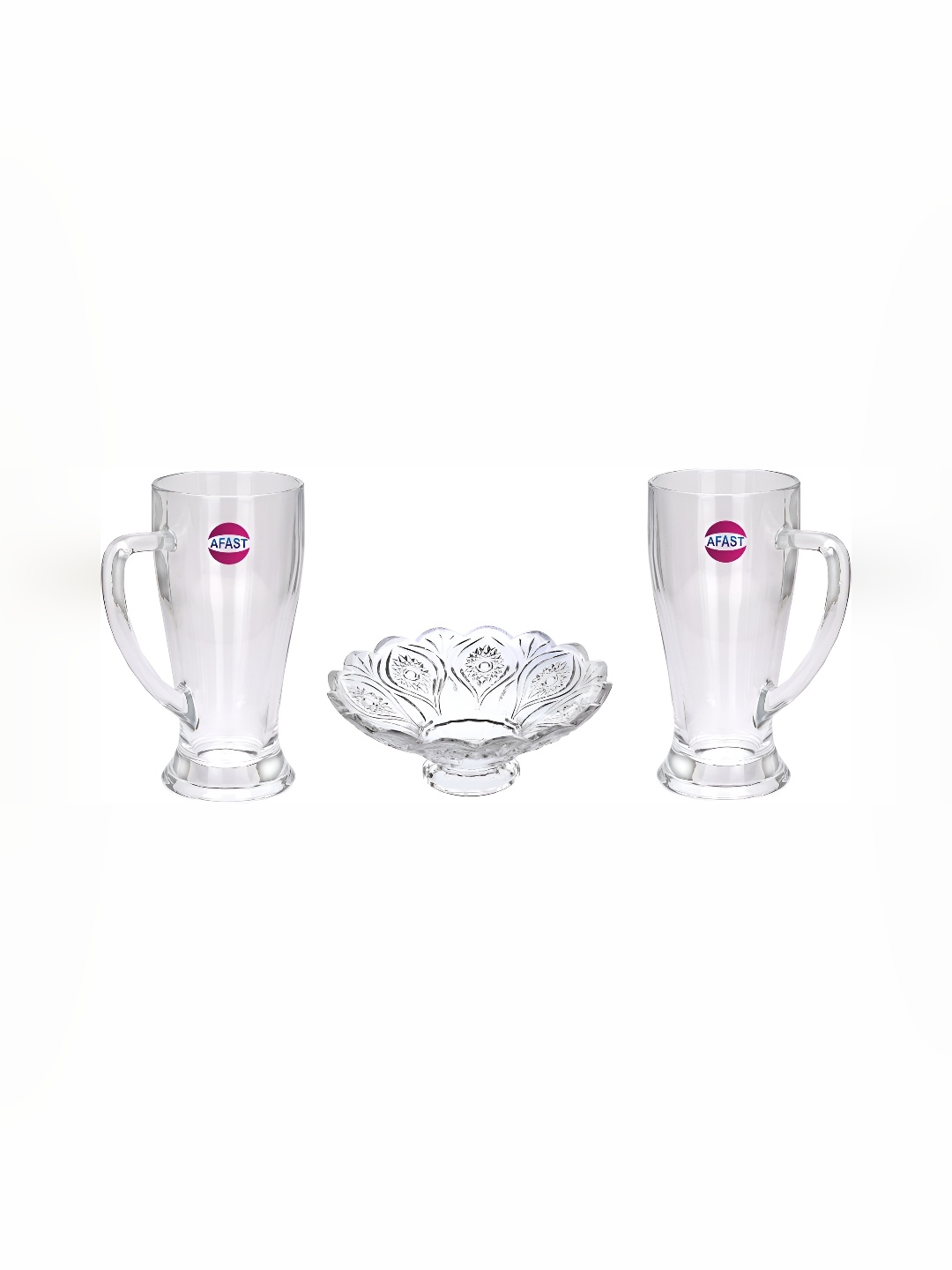 

Afast Transparent 3 Pieces Beer Glasses & Plate