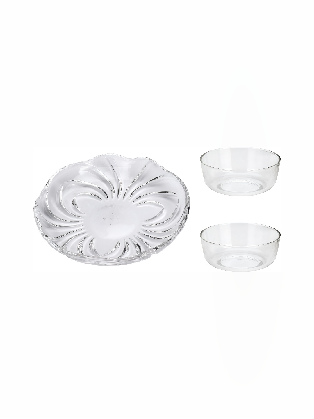 

Afast Transparent 3 Pieces Glass Dishwasher Safe Bowls & Plate