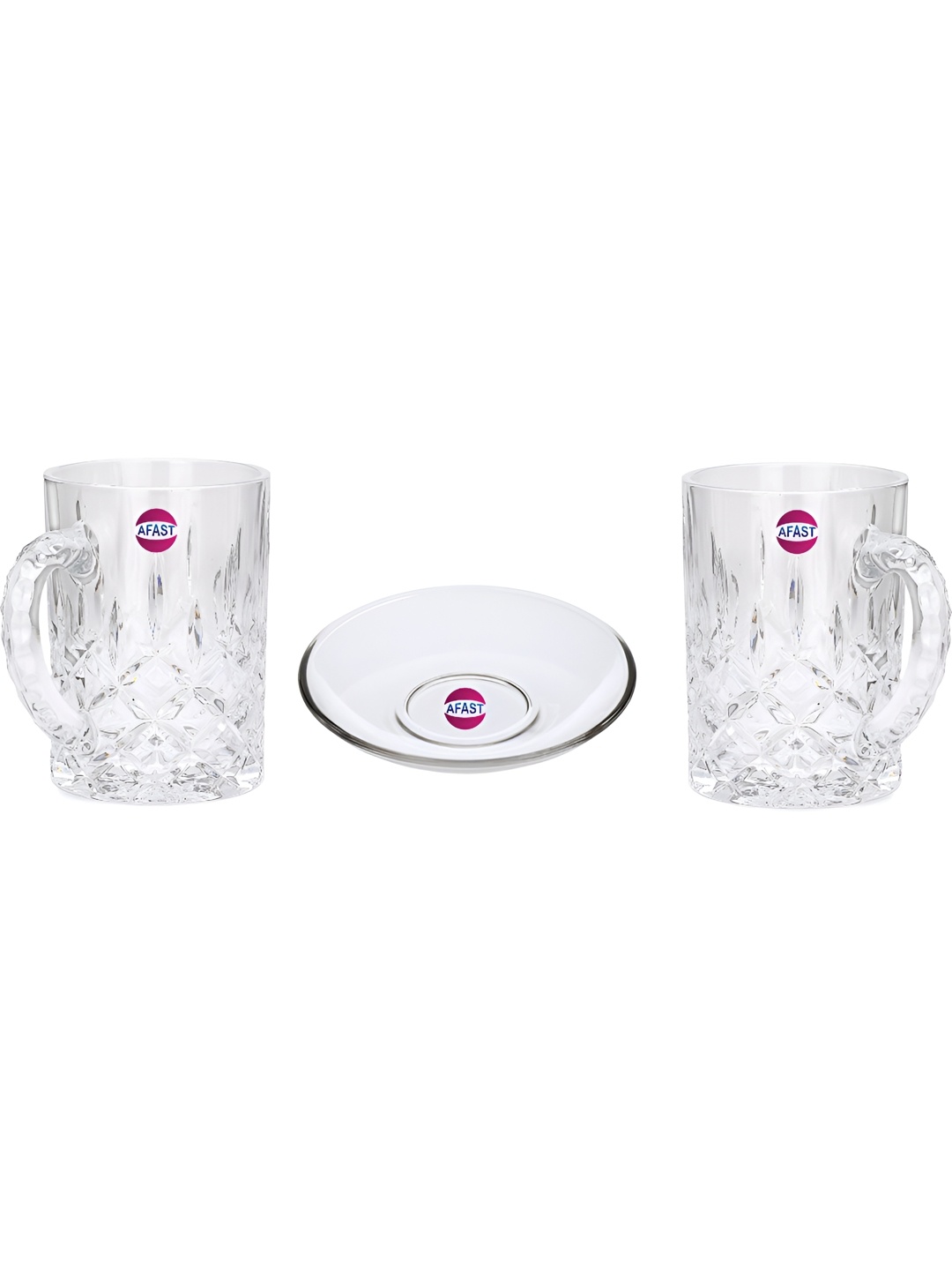 

Afast Transparent 3 Pieces Glass Dishwasher Safe Beer Glass & Plate 450ml each