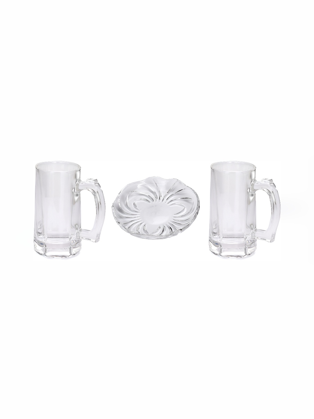

Afast Transparent 3 Pieces Dishwasher Safe Plate & Glass 400 ml Each