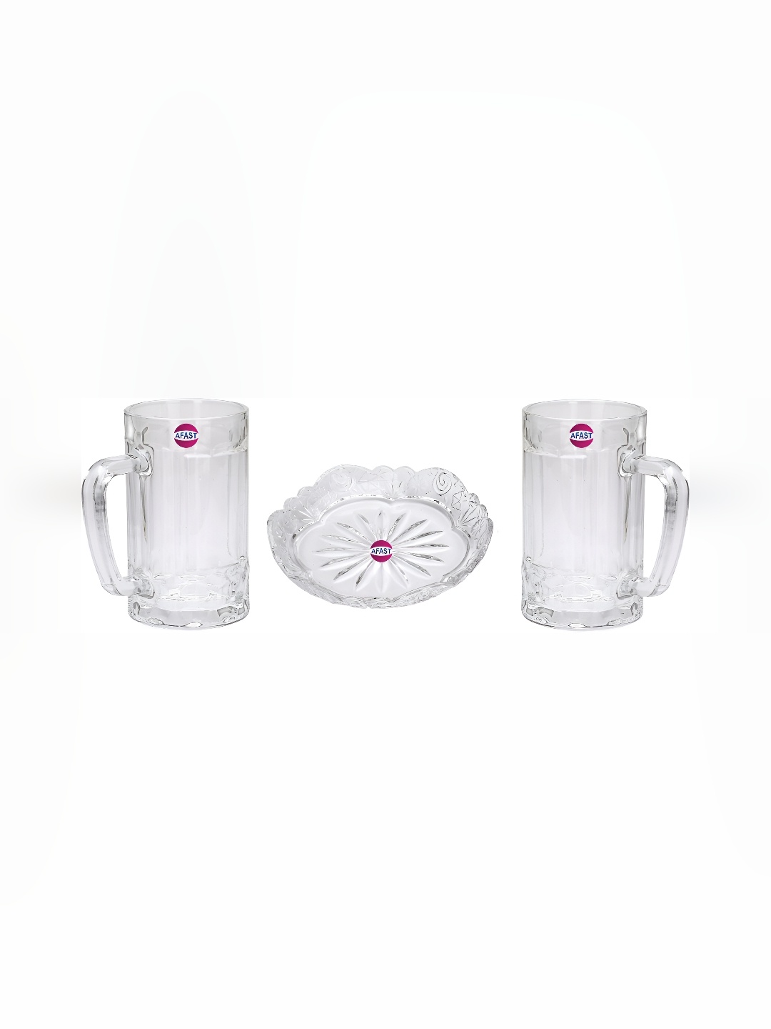 

Afast Transparent 3 Pcs Dishwasher Safe Beer Glass & Snack Plate