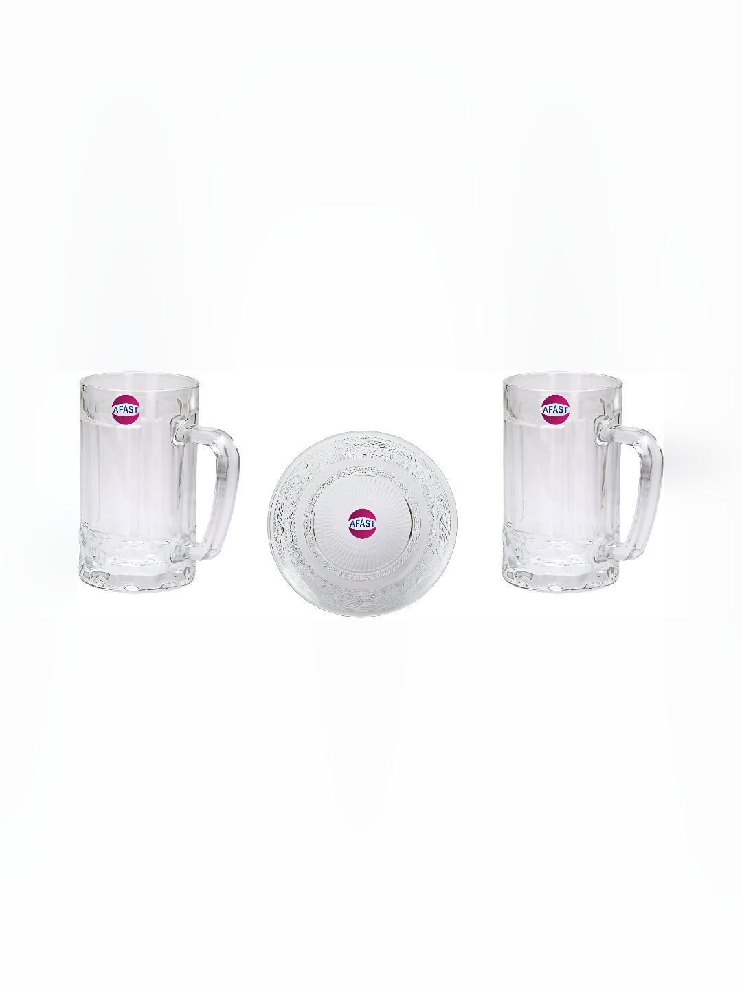 

Afast Transparent 3 Pieces Glass Dishwasher Beer Glass & Plate