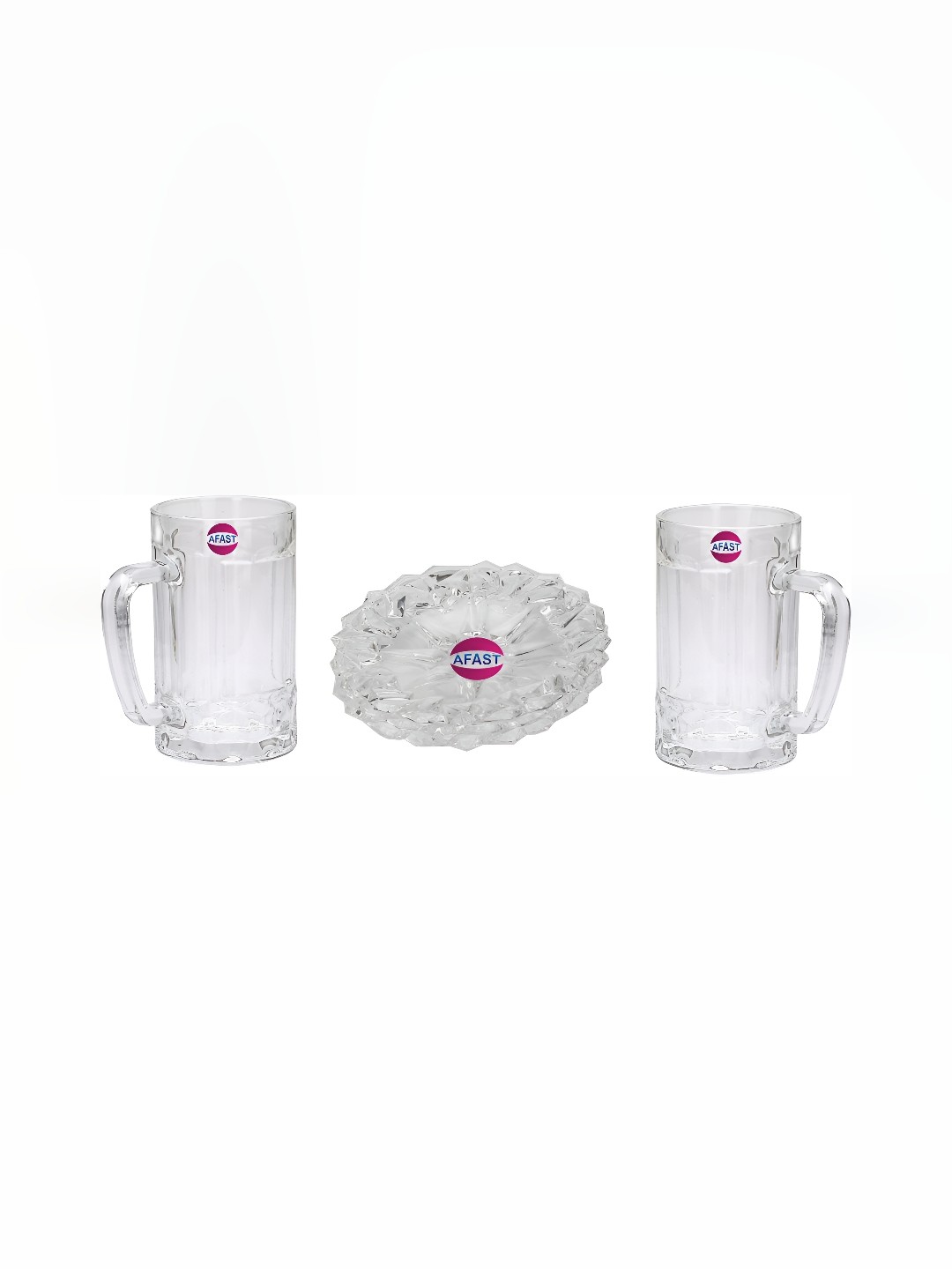 

Afast Transparent 3 Pieces Beer Glasses & Plate
