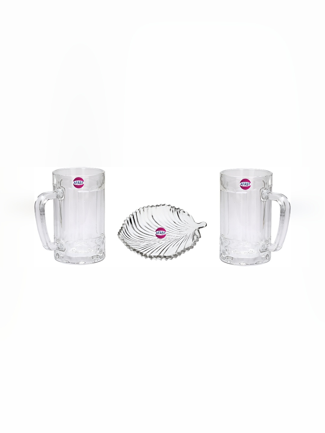 

Afast Transparent 3 Pieces Beer Glasses & Plate
