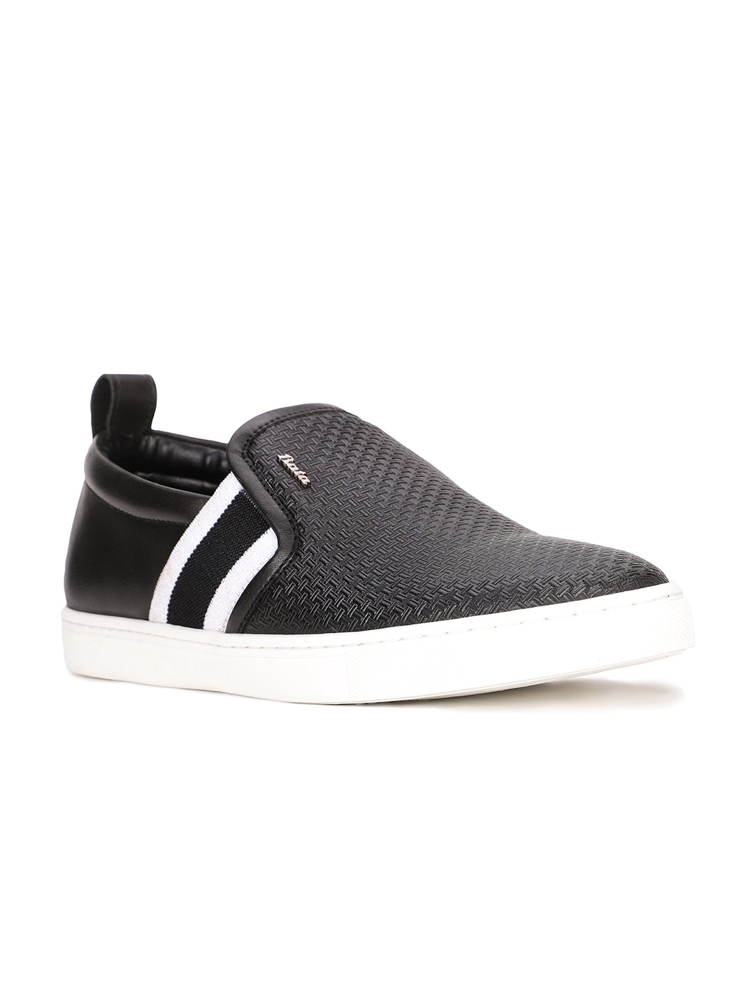 

Bata Men Round Toe Slip-On Sneakers, Black