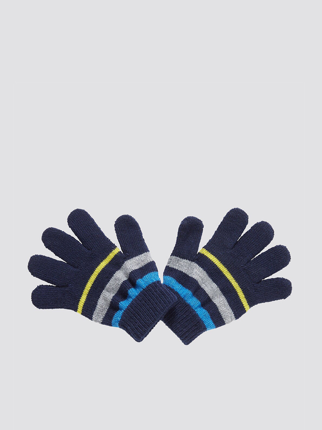 

mothercare Kids Striped Acrylic Winter Gloves, Blue