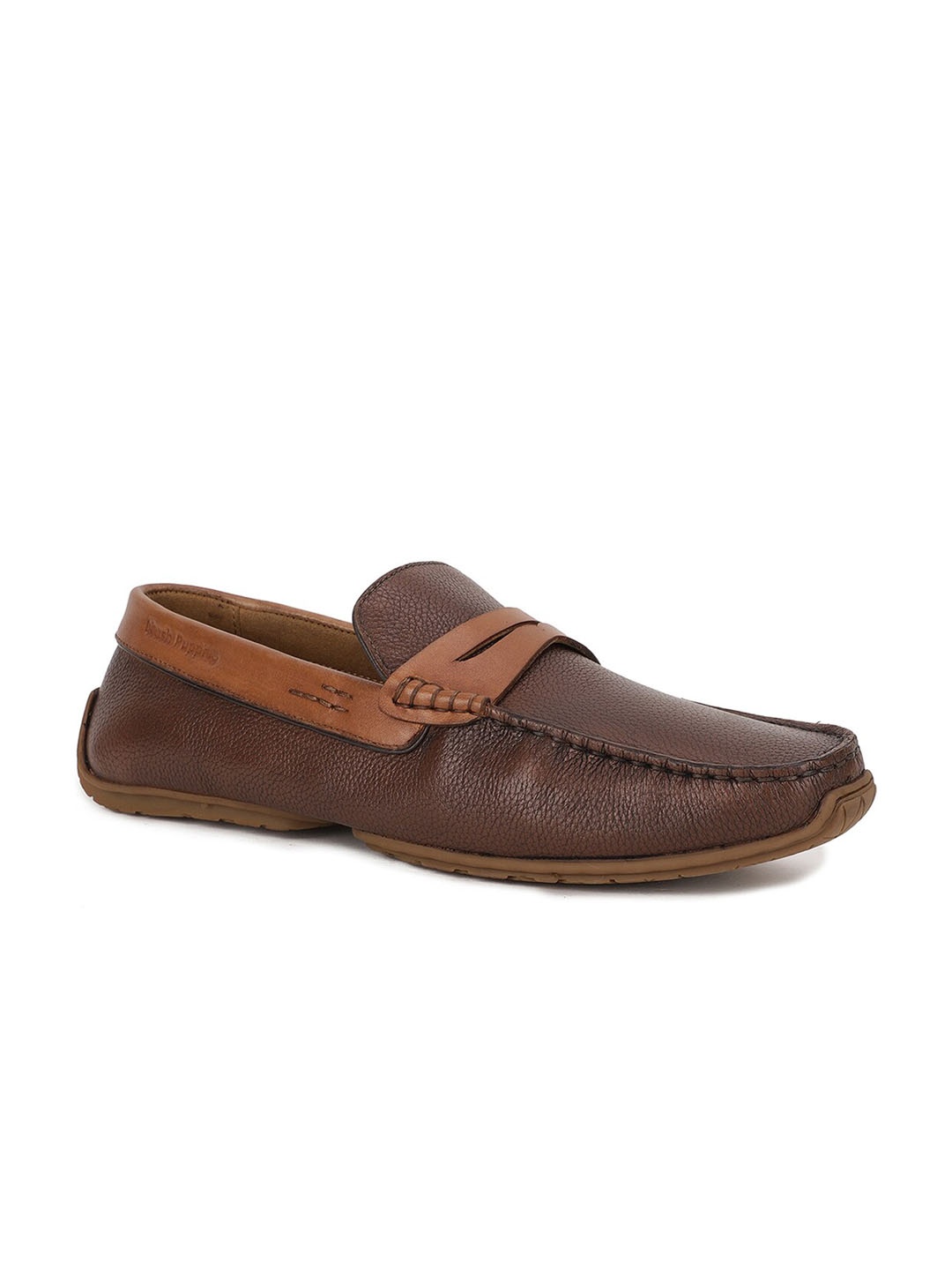 

Hush Puppies Men Leather Driving Shoes, Brown