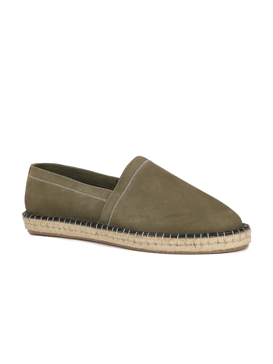 

Hush Puppies Men Round Toe Nubuck Espadrilles, Olive