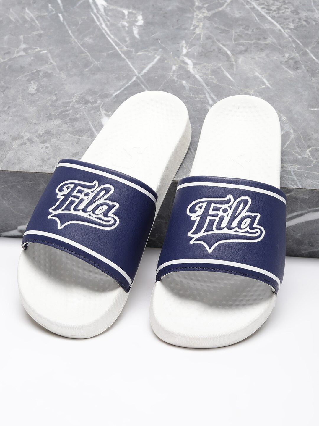 

FILA Men Printed Sliders, White