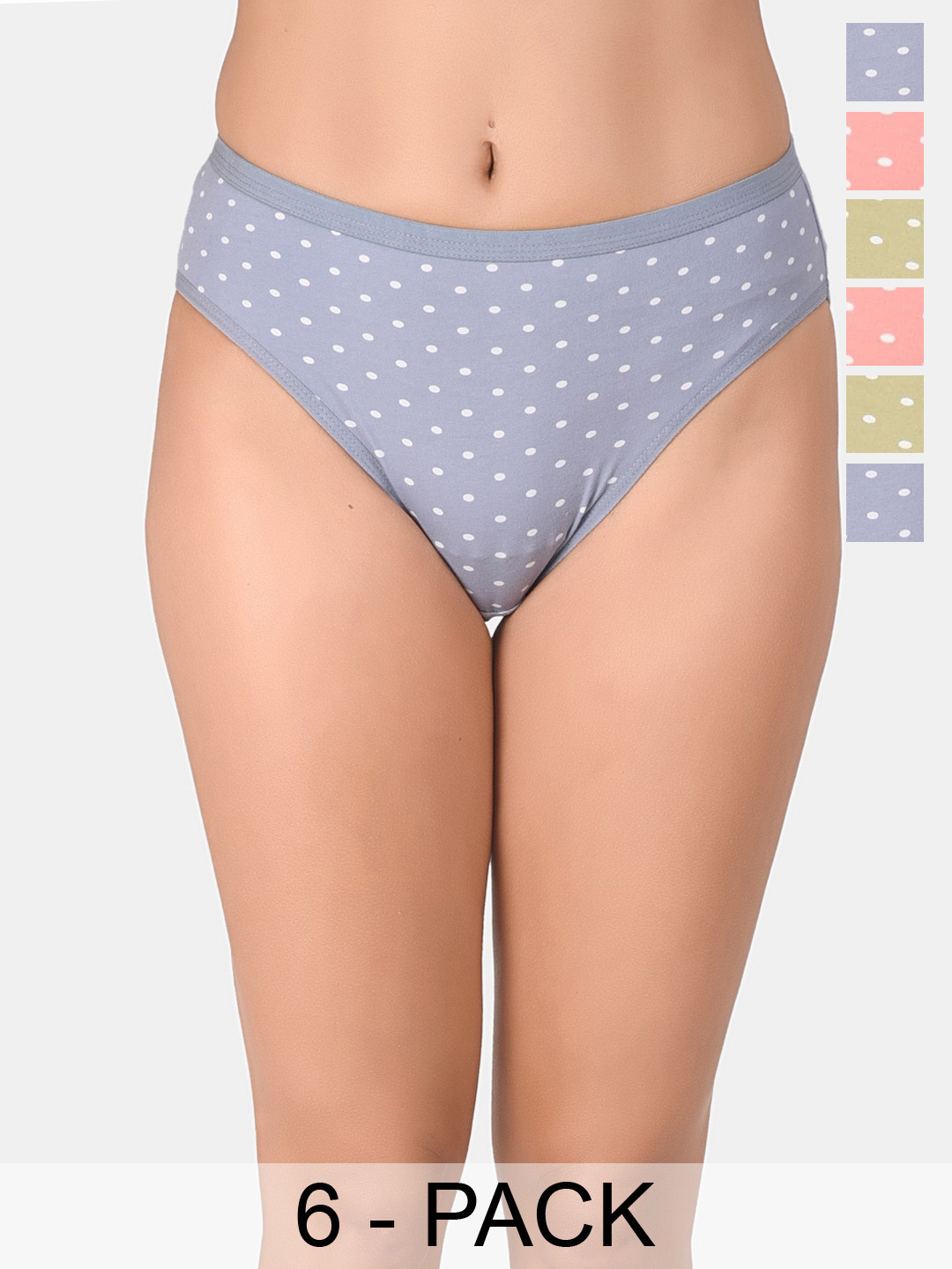 

Innocence Pack Of 6 Printed Seamless Hipster Briefs, Pink