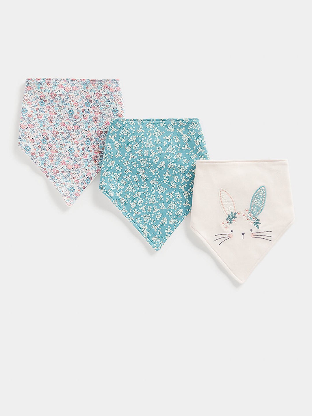 

mothercare Infant Pack Of 3 Printed Bibs, Blue