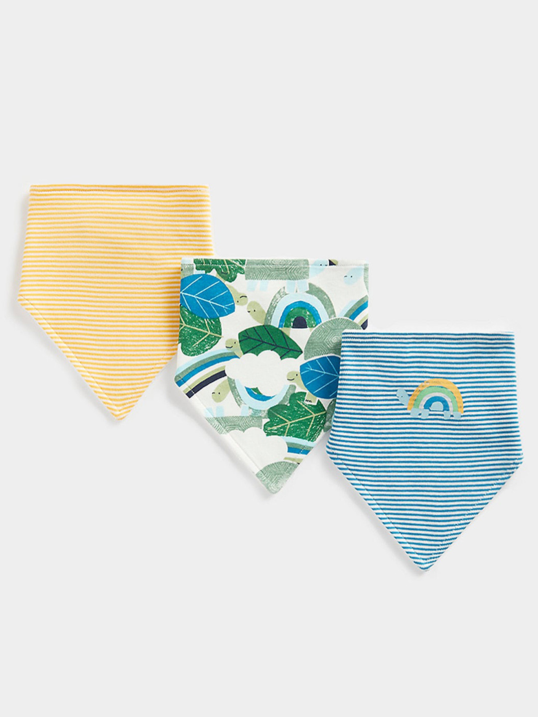 

mothercare Infants Pack of 3 Striped Bibs, Blue