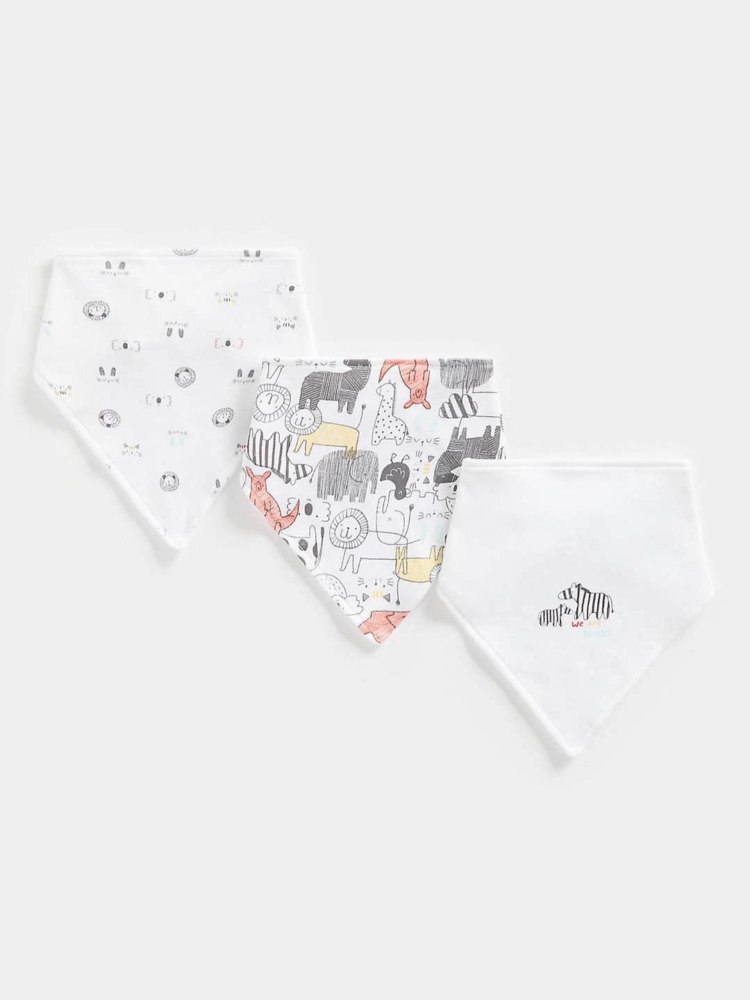 

mothercare Infants Pack Of 3 Printed Bibs, White