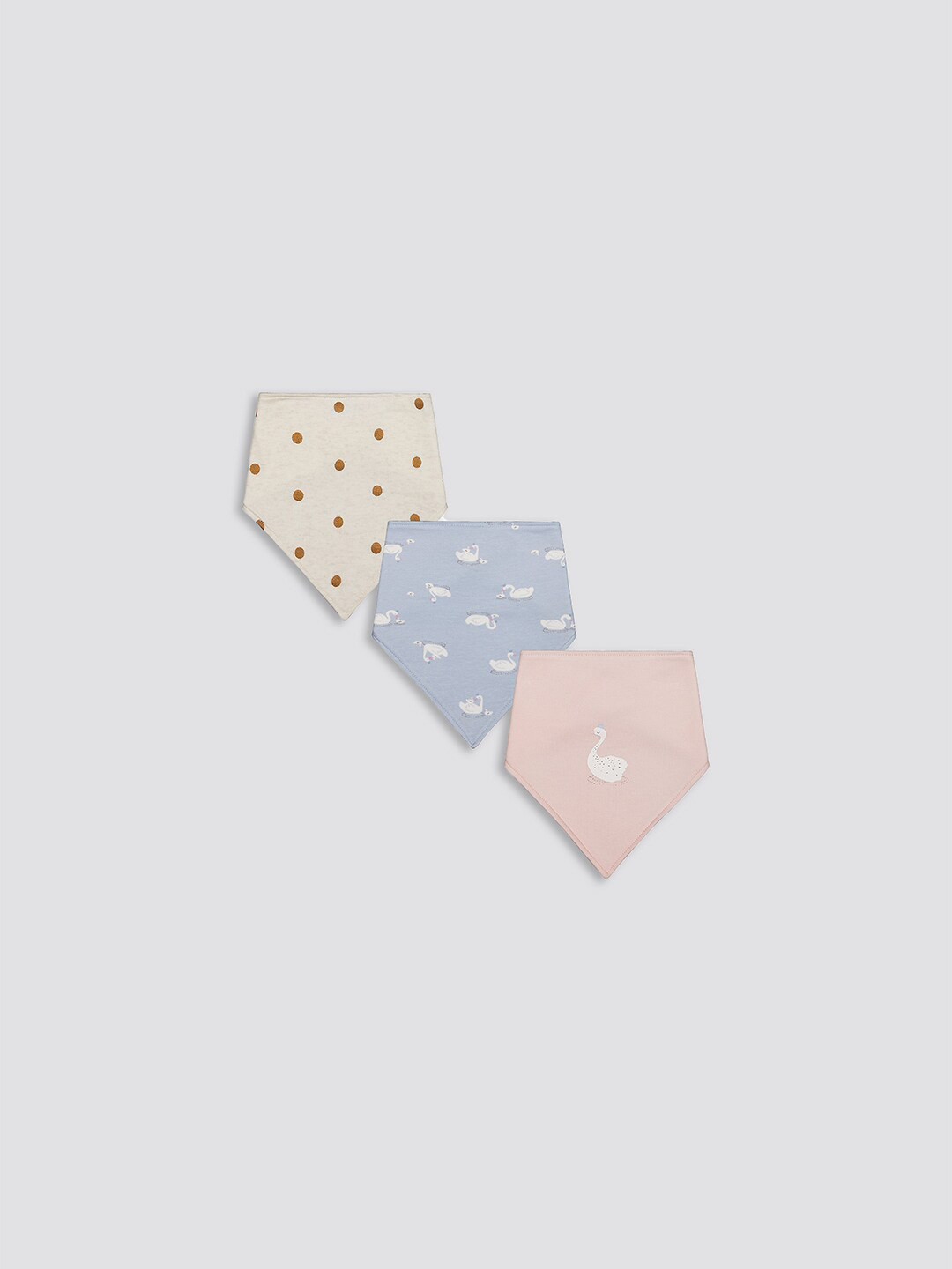 

mothercare Infants Pack Of 3 Conversational Printed Bibs, Cream