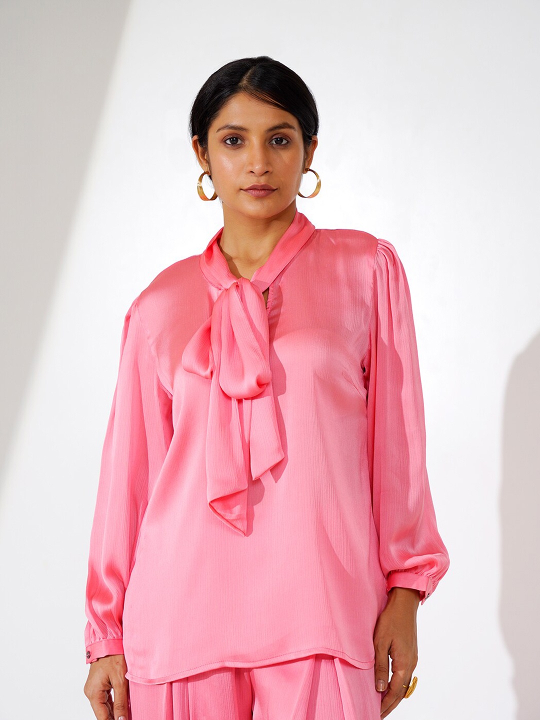 

indy Raaga Tie-Up Neck Top, Pink