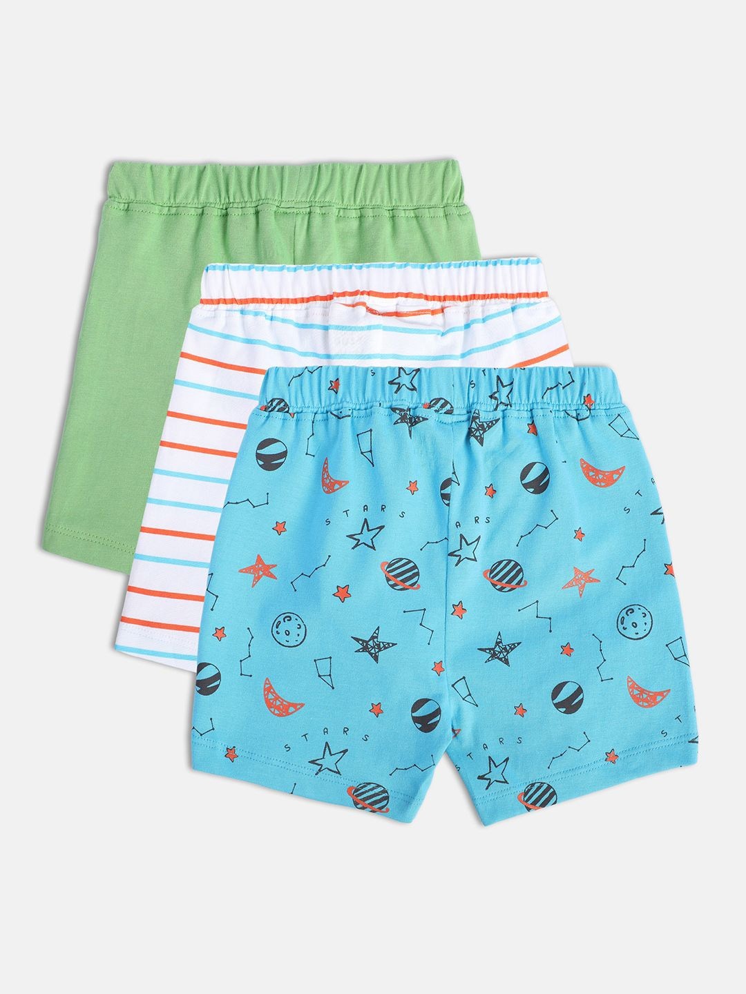 

MINI KLUB Infant Boys Pack Of 3 Printed Pure Cotton Shorts, Blue