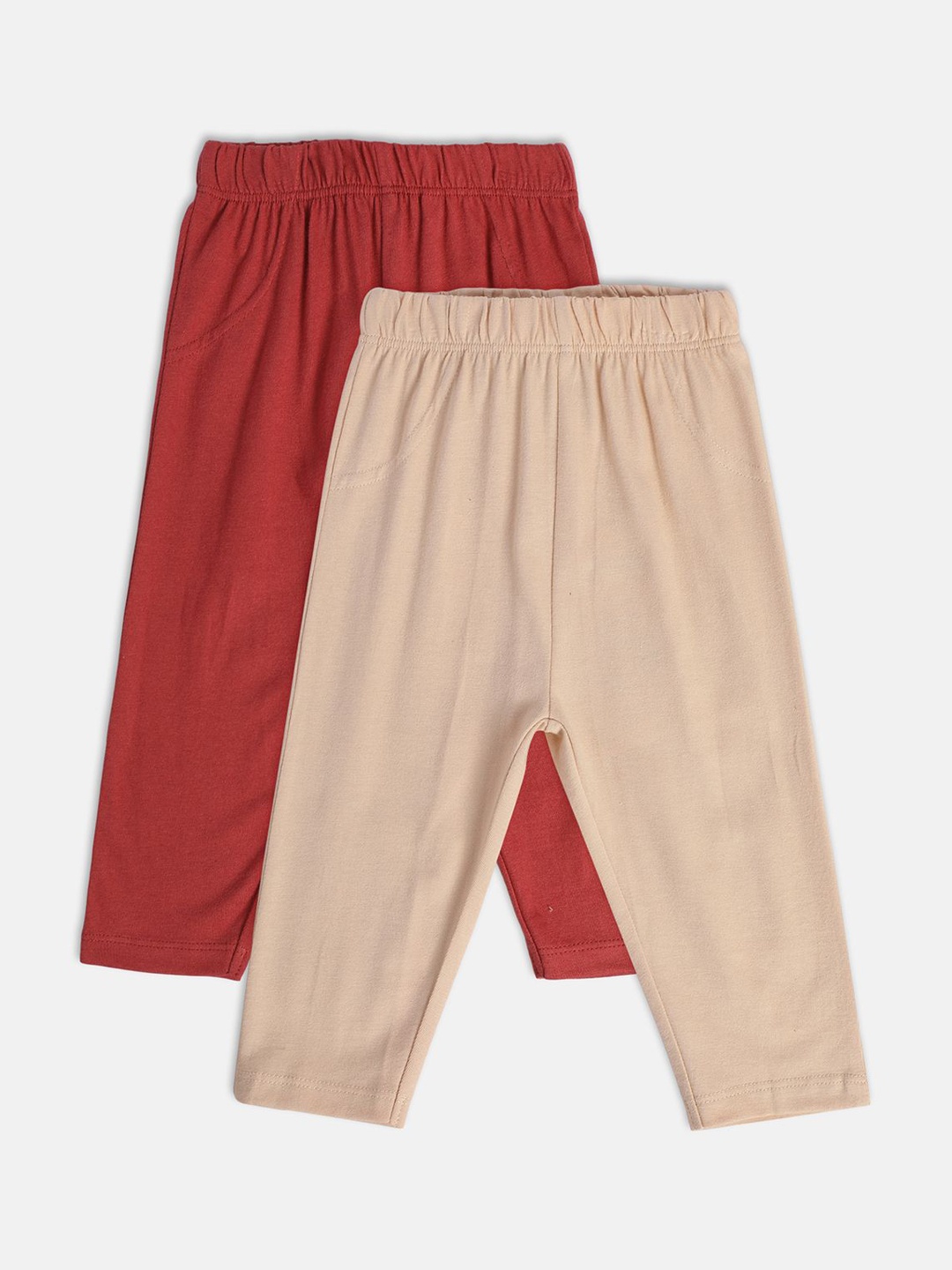 

MINI KLUB Infant Boys Pack Of 2 Pure Cotton Mid-Rise Track Pants, Red
