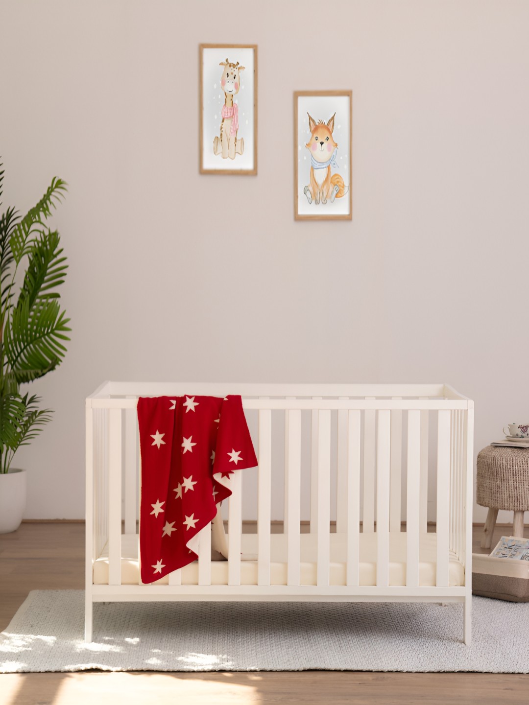 

HOUMN Red & White Printed AC Room Cotton Single Bed Blanket