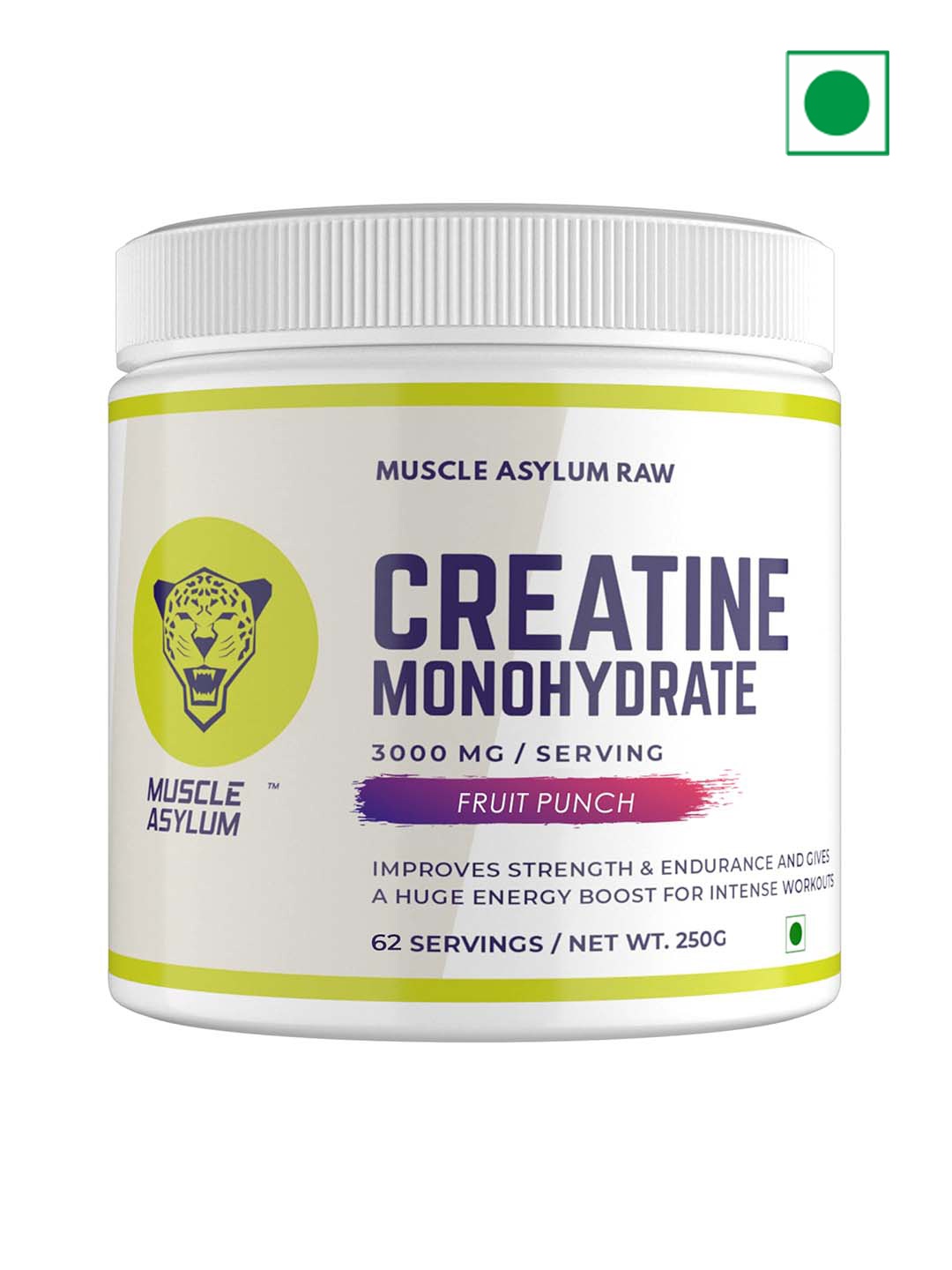 

Muscle Asylum Creatine Monohydrate Enhanced Absorption 100% Pure Creatine 250g, White