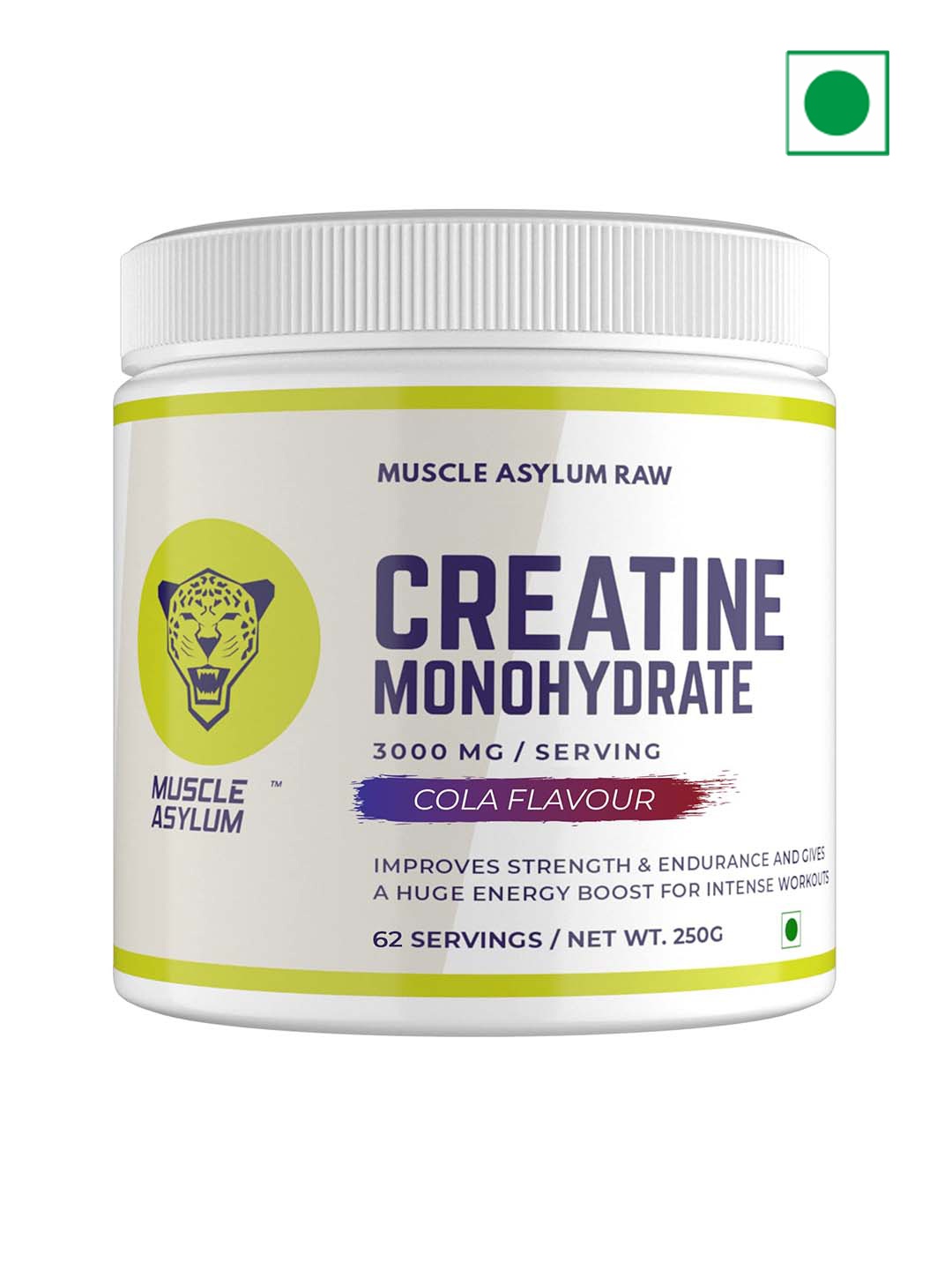 

Muscle Asylum Creatine Monohydrate Enhanced Absorption 100% Pure Creatine 250g, White