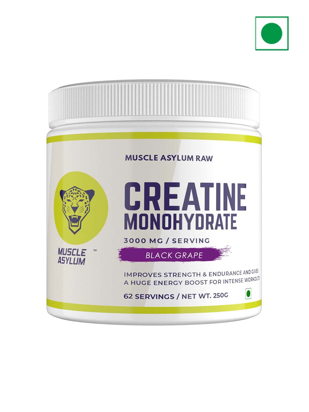 

Muscle Asylum Creatine Monohydrate Pure Creatine 250 Gms, White