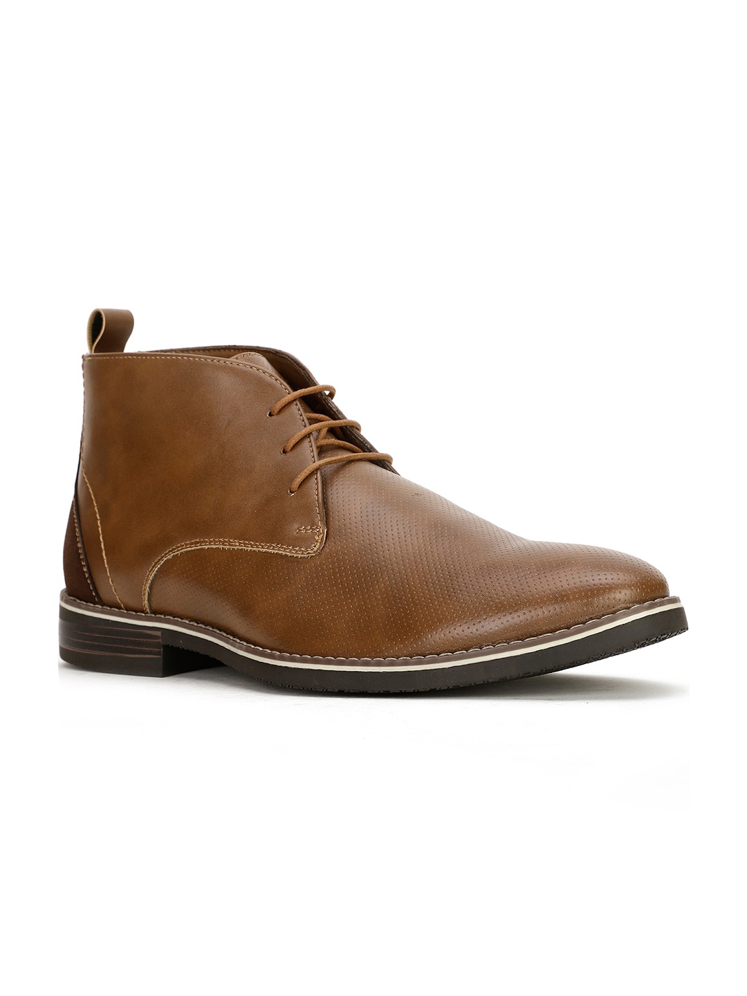 

Bata Men Perforated High Top Lace-Ups Regular Boots, Brown