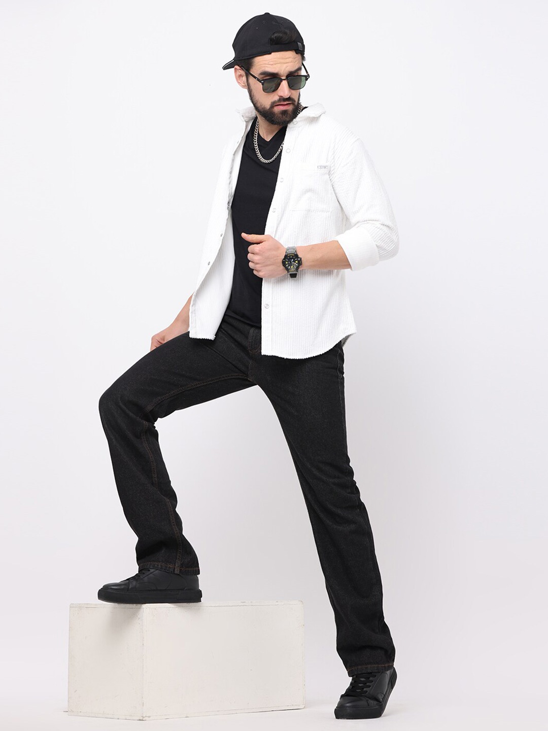 

FLY 69 Premium Slim Fit Opaque Casual Shirt, White