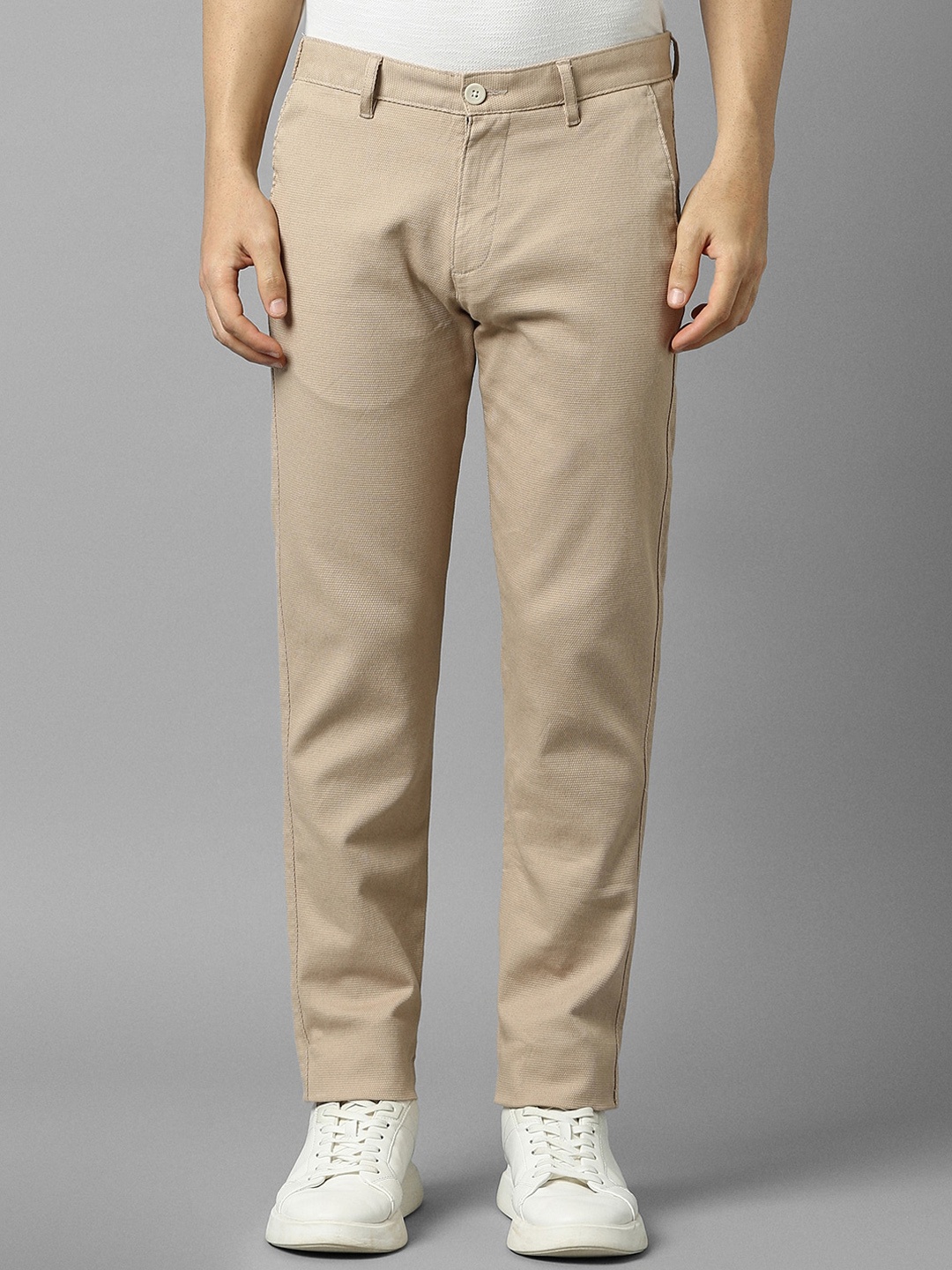 

Louis Philippe Sport Men Slim Fit Mid-Rise Trousers, Beige