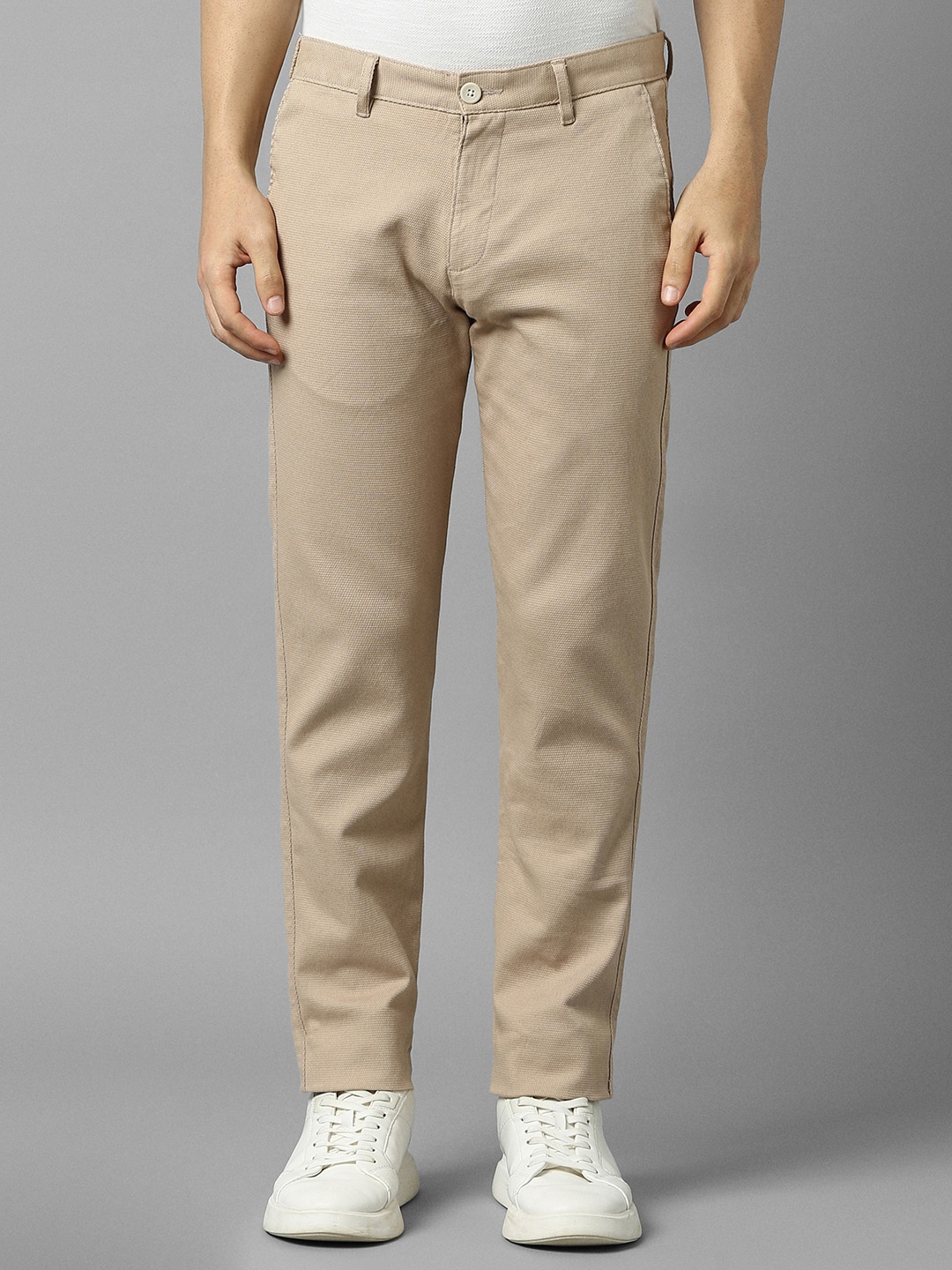 

Louis Philippe Sport Men Slim Fit Mid-Rise Trousers, Beige