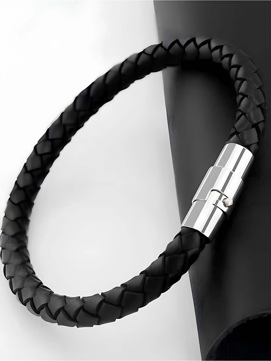 

KARISHMA KREATIONS Men Leather Wraparound Bracelet, Black