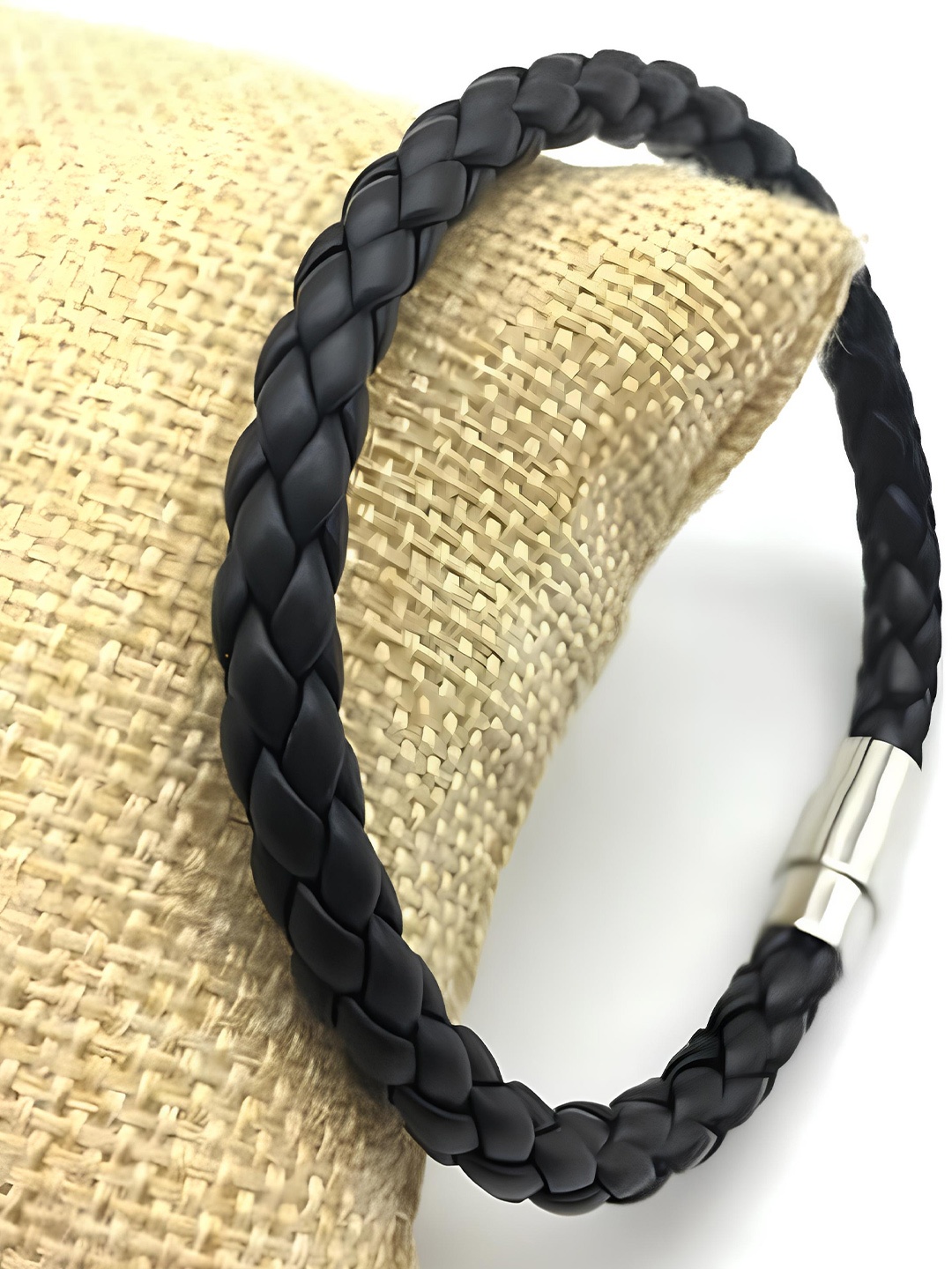

KARISHMA KREATIONS Leather Braided Wraparound Bracelet, Black