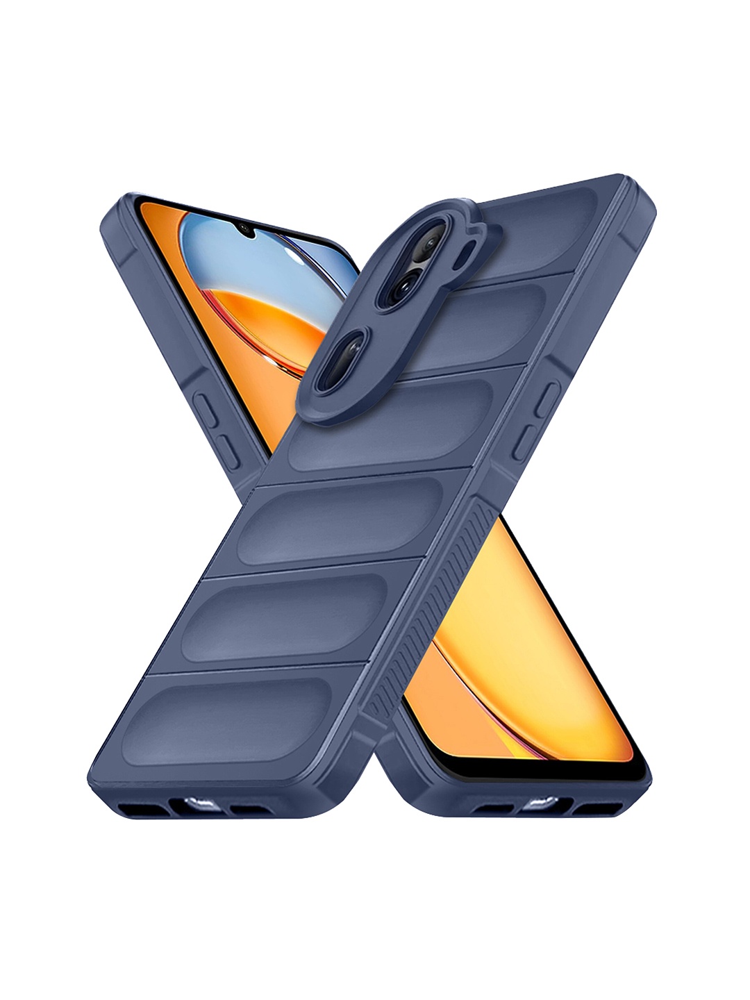 

Karwan Oppo Reno 11 Pro Hybrid Puffer Mobile Back Case, Blue