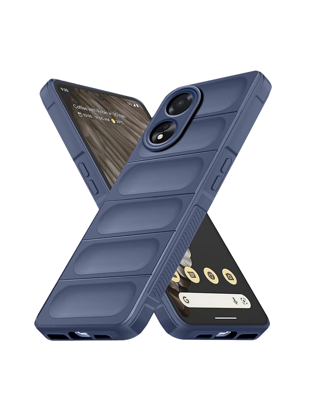

Karwan Oppo A38 Hybrid Puffer Back Case, Blue