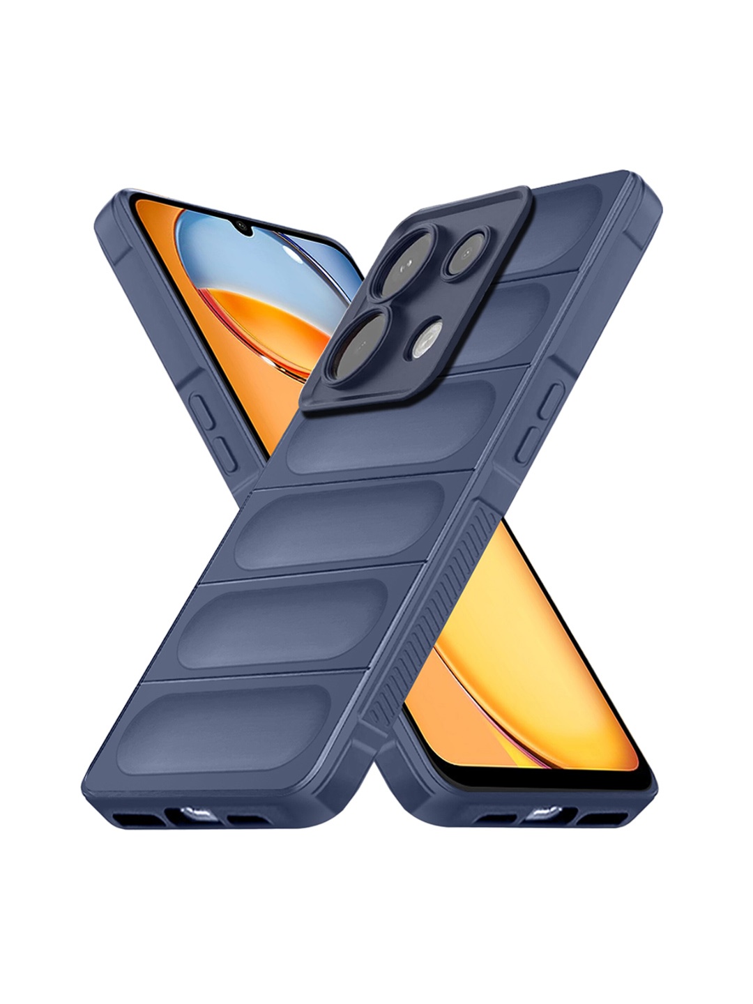 

Karwan Poco X6 Hybrid Puffer Back Case, Blue