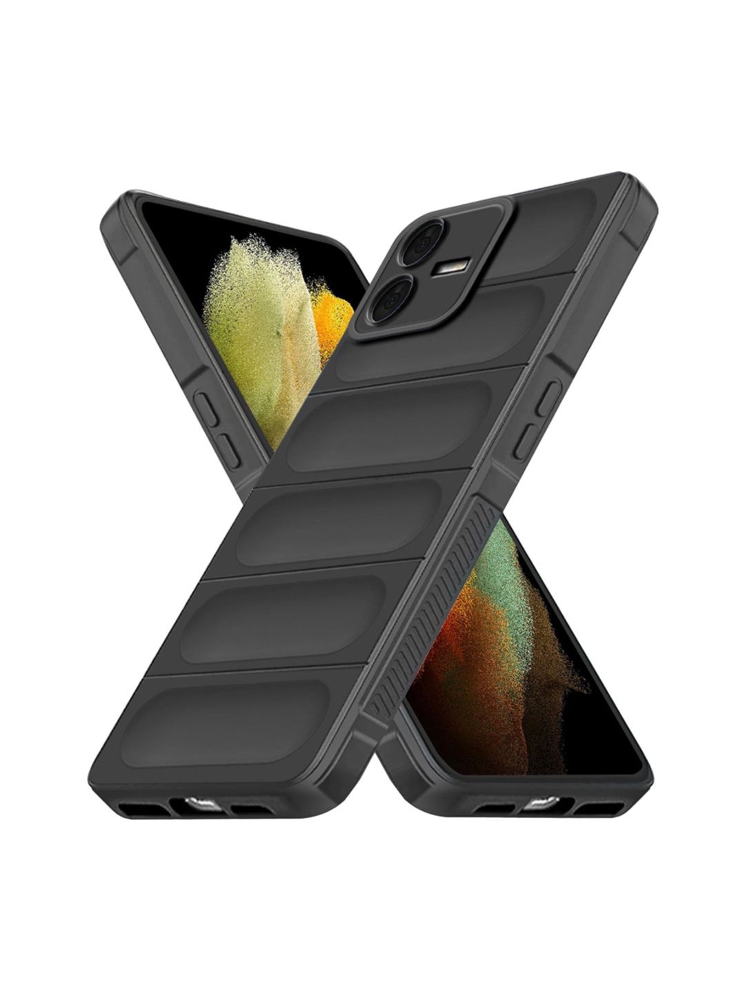 

Karwan Vivo T2X Shock-Absorbing Hybrid Puffer Back Case, Black