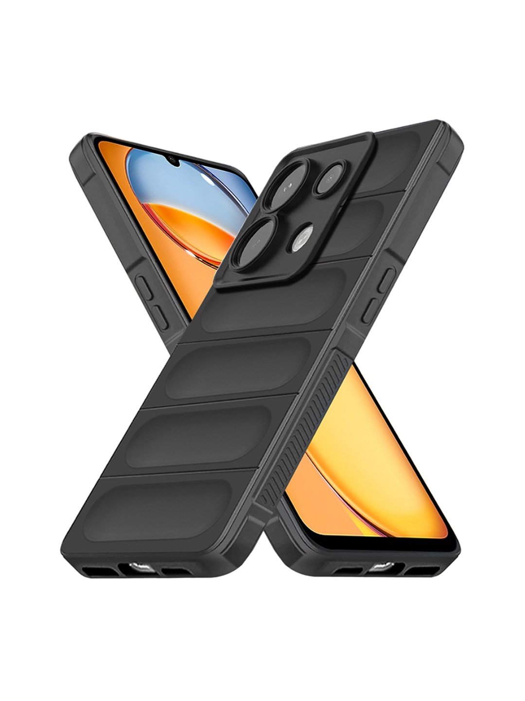 

Karwan Poco X6 Shock-Absorbing Hybrid Puffer Back Case, Black