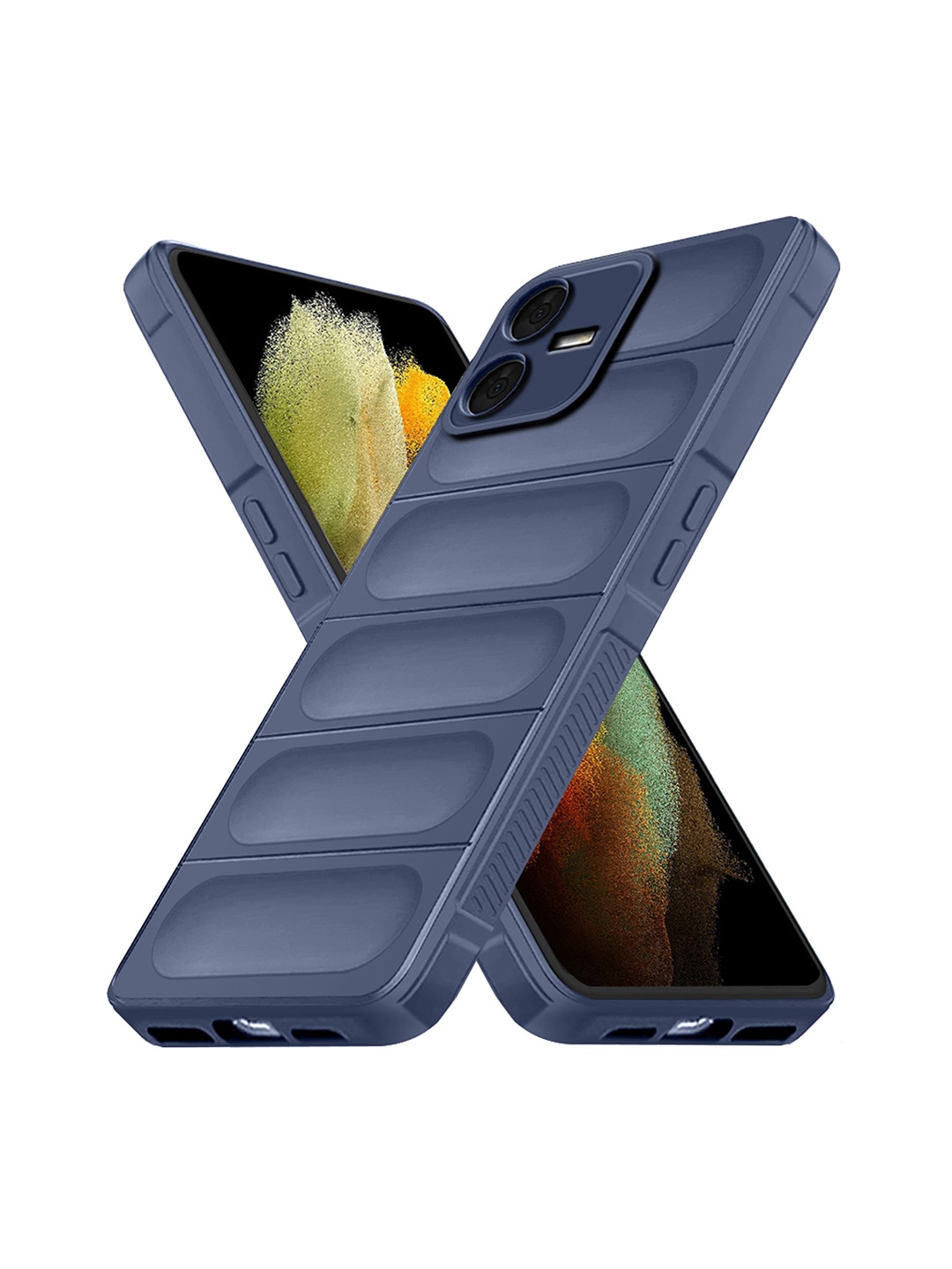 

Karwan Vivo T2X Shock-Absorbing Hybrid Puffer Back Case, Blue