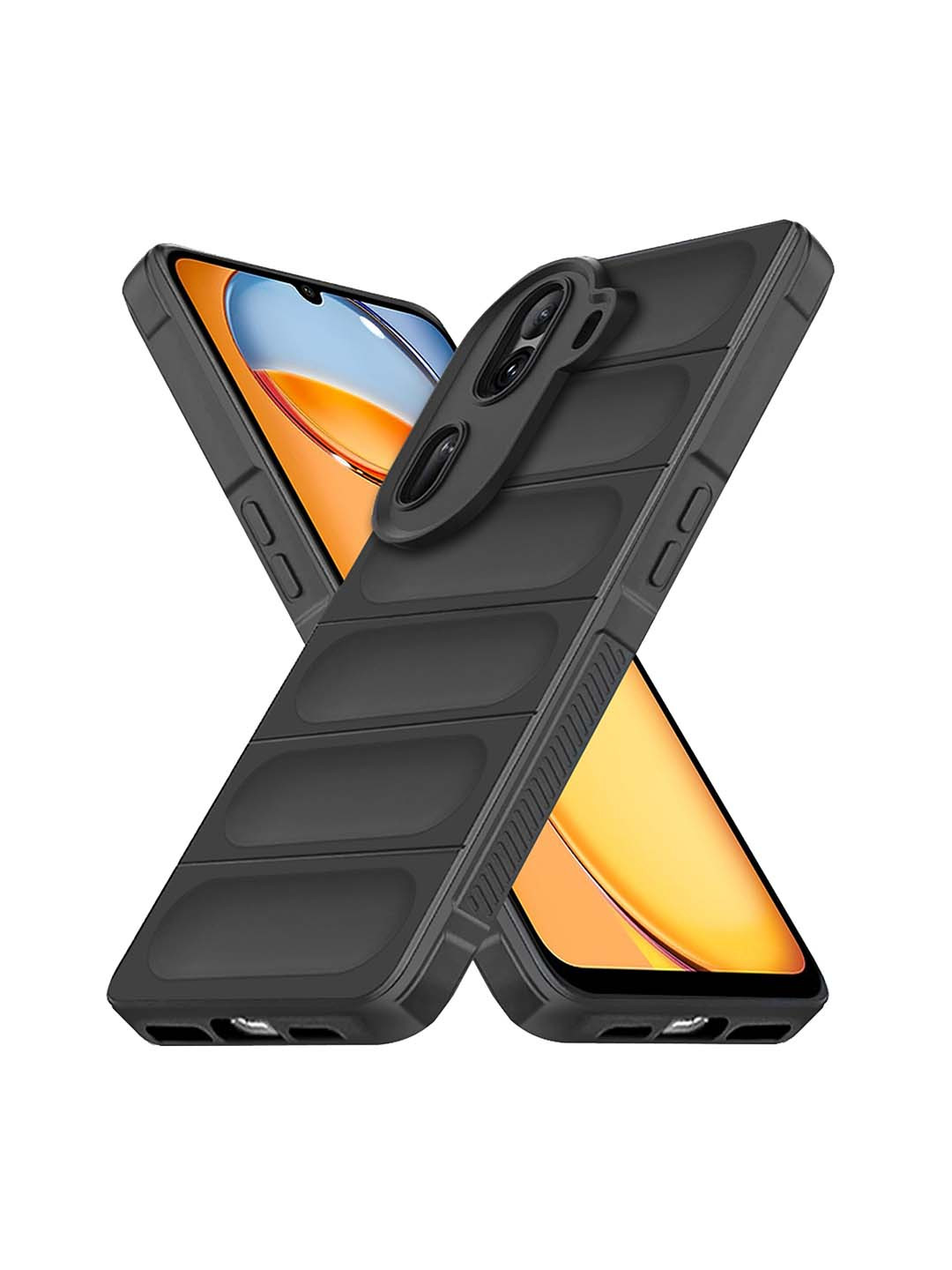 

Karwan Oppo Reno 11 Pro Hybrid Puffer Back Case, Black