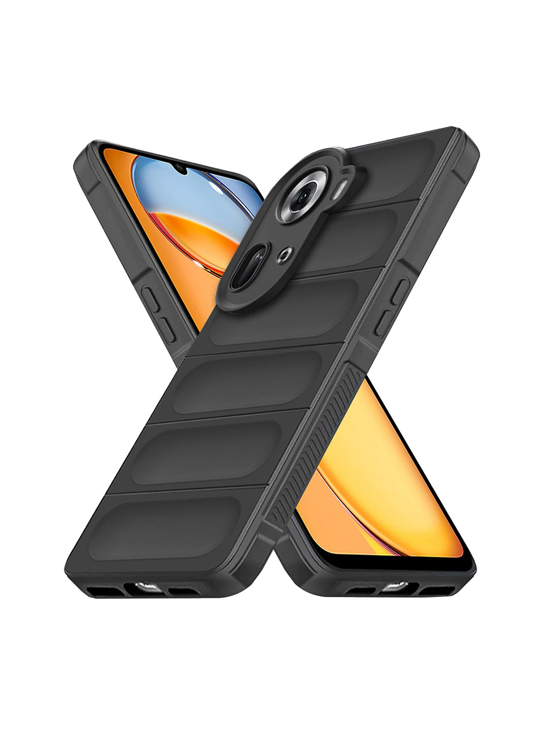 

Karwan Unisex Oppo Reno 11 Hybrid Puffer Back Case, Black