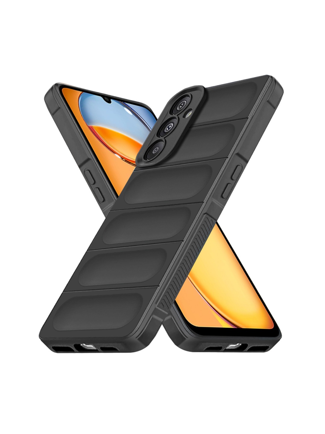 

Karwan Samsung A25 Hybrid Puffer Back Case, Black