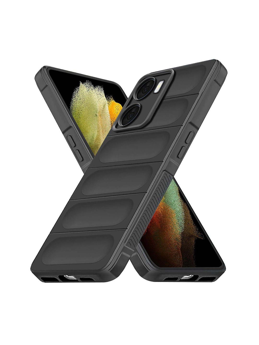 

Karwan Vivo Y56 Hybrid Puffer Back Case, Black