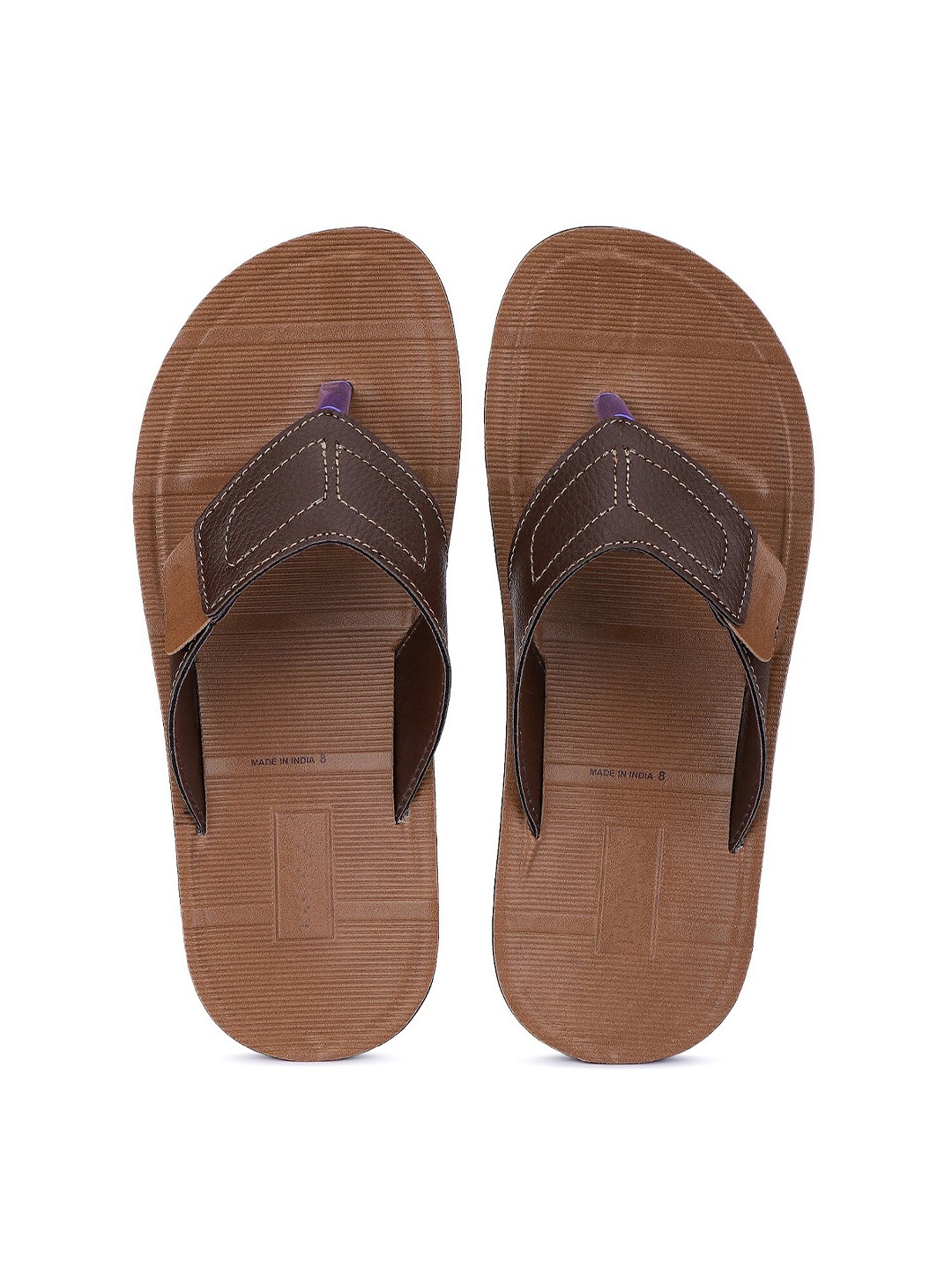 

BERSACHE Men Comfortable Rubber Sliders, Brown