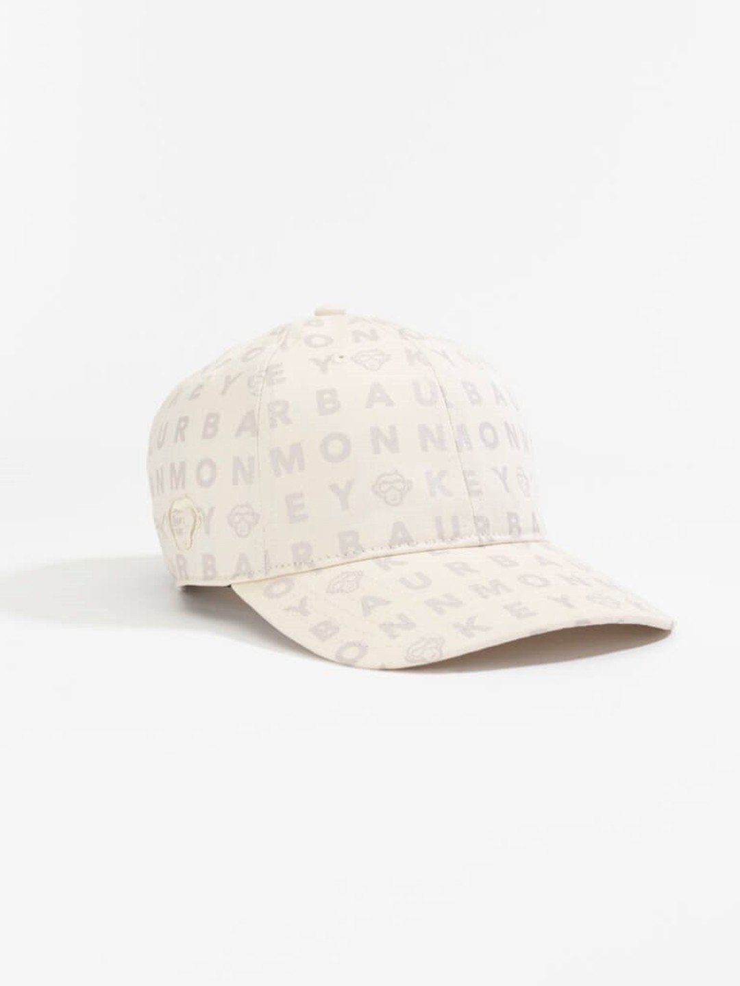 

Urban Monkey Unisex Typography Printed Baseball Cap, Off white