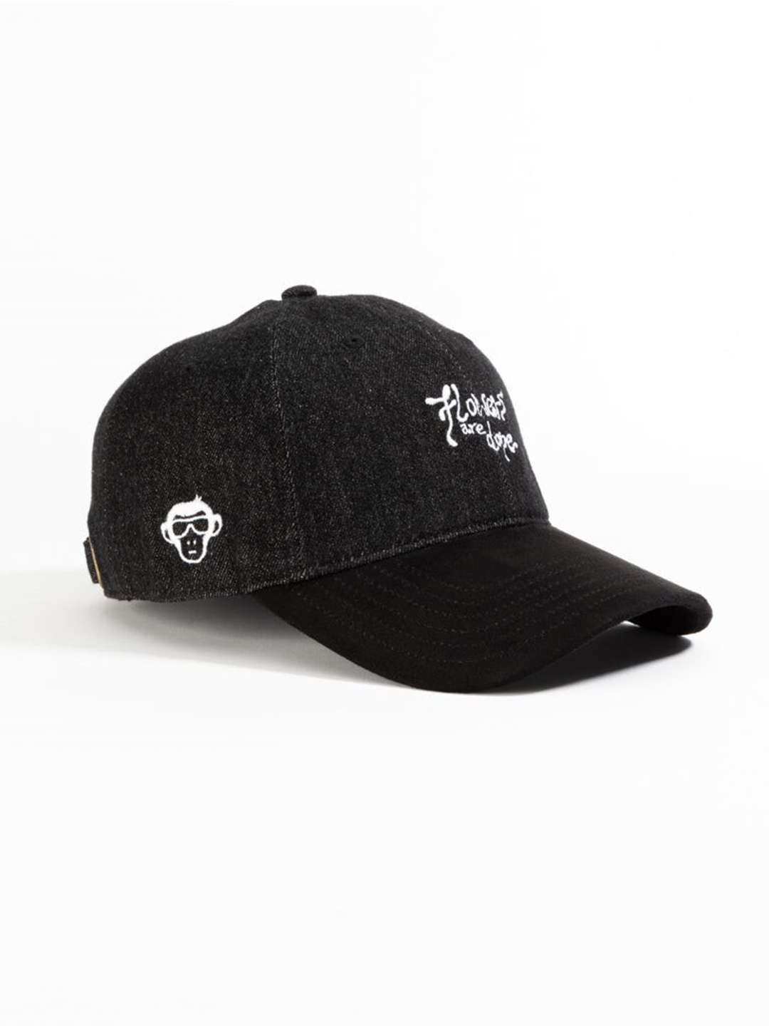 

Urban Monkey Unisex Embroidered Cotton Baseball Cap, Black